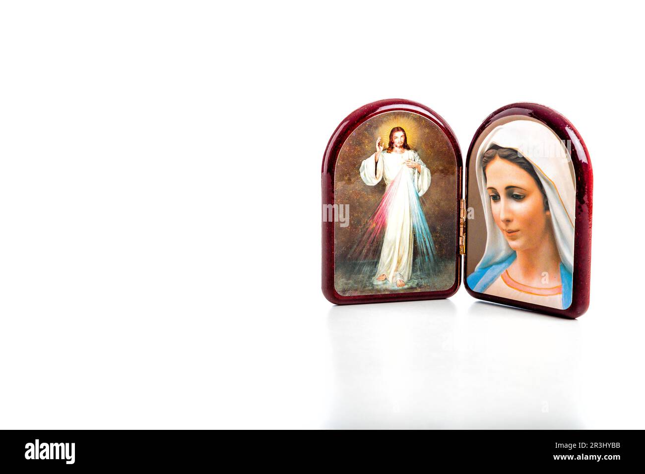 Gesù misericordioso e Madonna di Medjugorje la Beata Vergine Maria Foto Stock