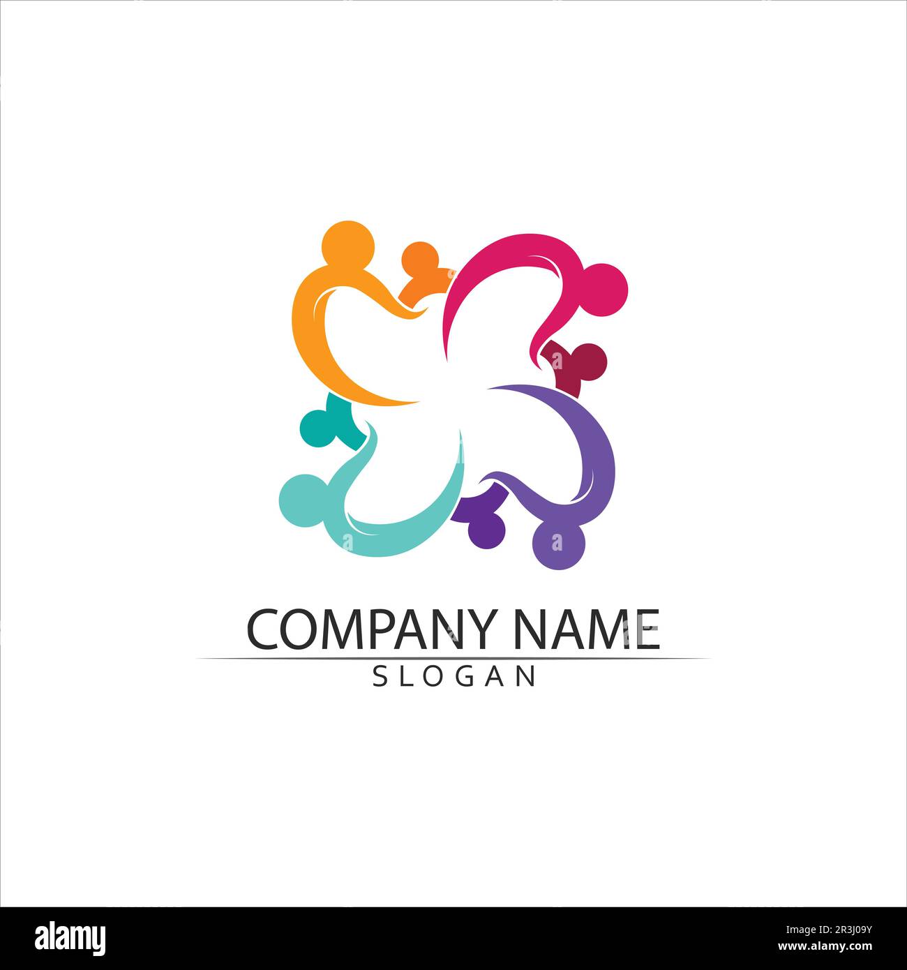 Vector Firma una comunità di adozione madre e la gente cura e coppia Illustrazione Vettoriale