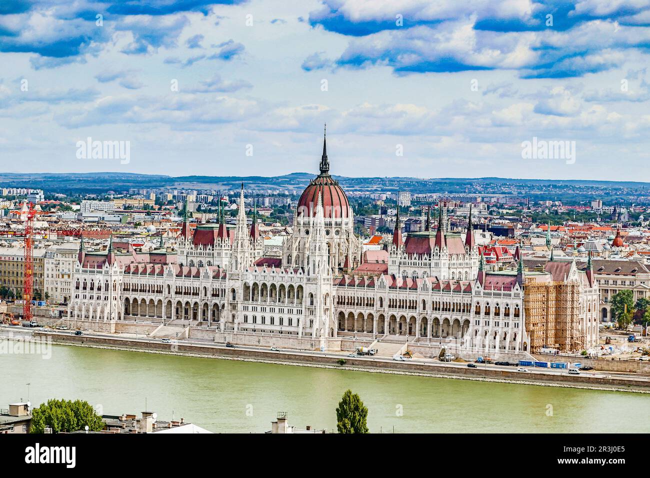 Il parlamento sul Danubio a Budapest Foto Stock