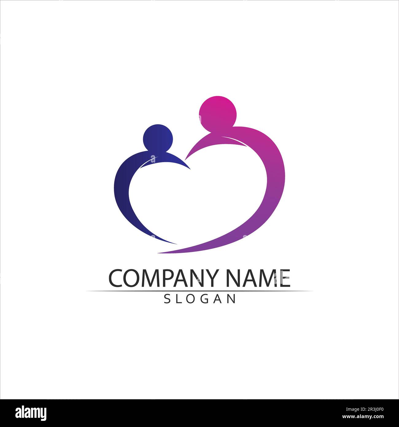 Vector Firma una comunità di adozione madre e la gente cura e coppia Illustrazione Vettoriale