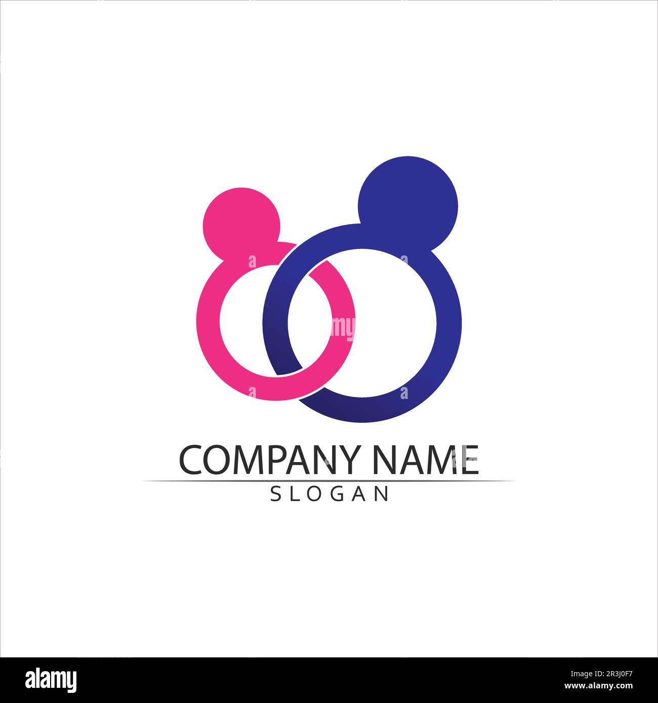 Vector Firma una comunità di adozione madre e la gente cura e coppia Illustrazione Vettoriale