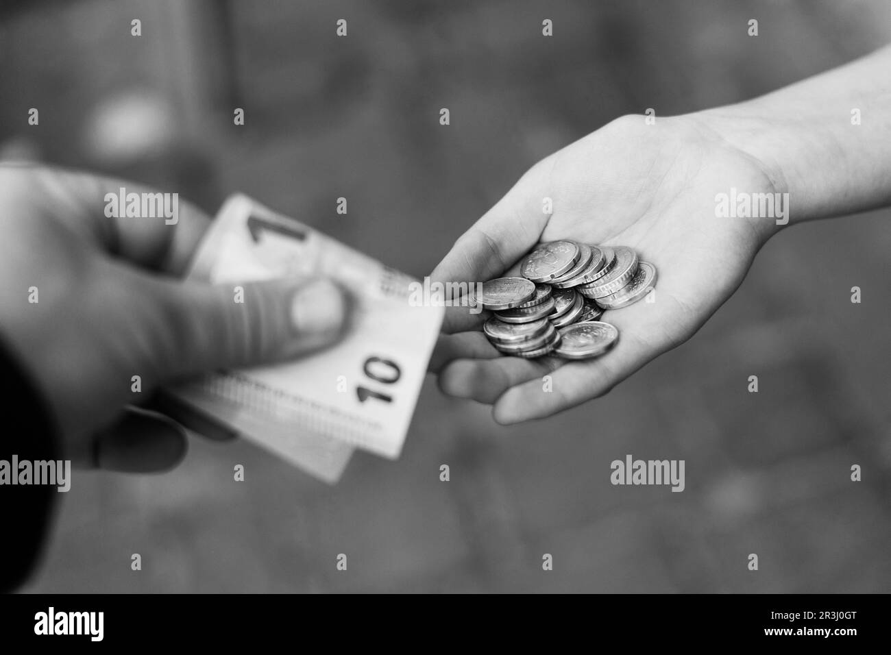 Euro cash background. Banconote in euro - Politica tangente, cambio valuta Foto Stock