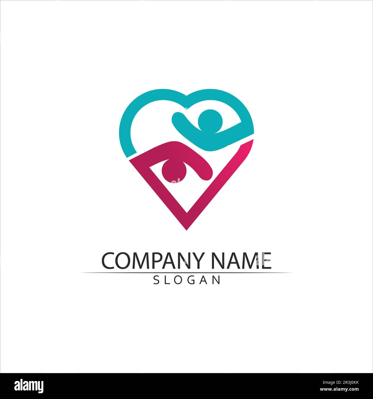 Vector Firma una comunità di adozione madre e la gente cura e coppia Illustrazione Vettoriale