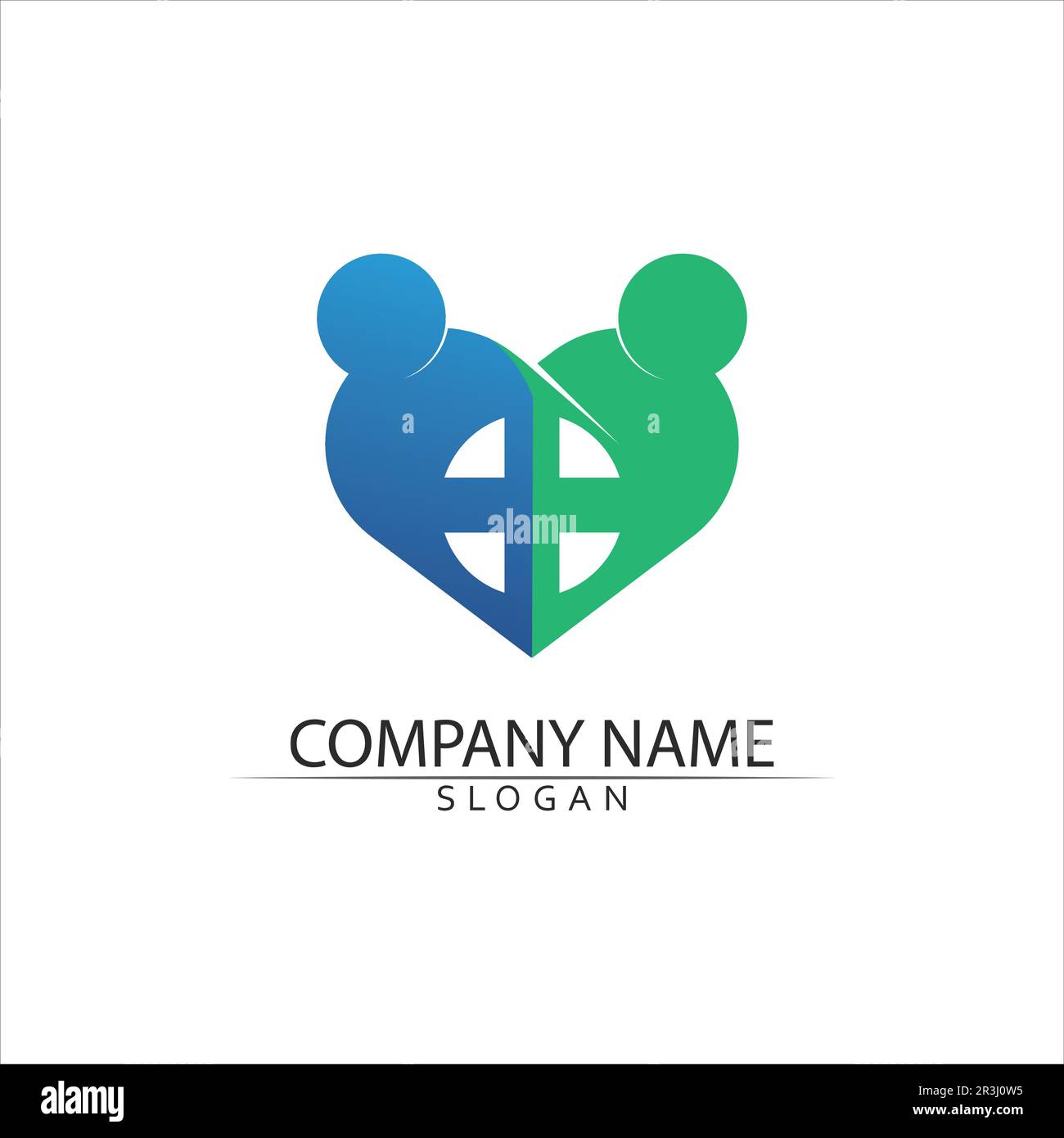 Vector Firma una comunità di adozione madre e la gente cura e coppia Illustrazione Vettoriale