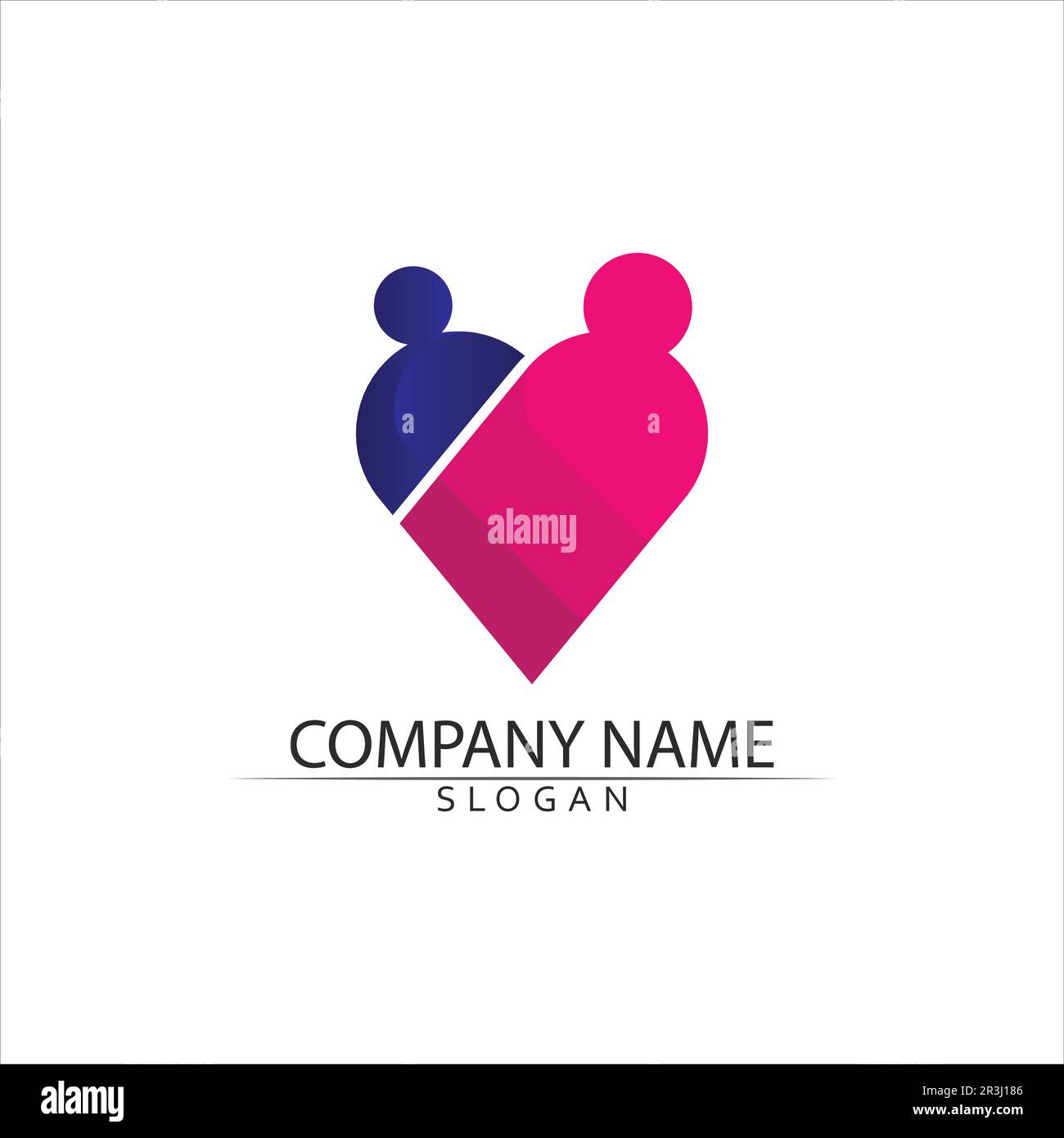 Vector Firma una comunità di adozione madre e la gente cura e coppia Illustrazione Vettoriale