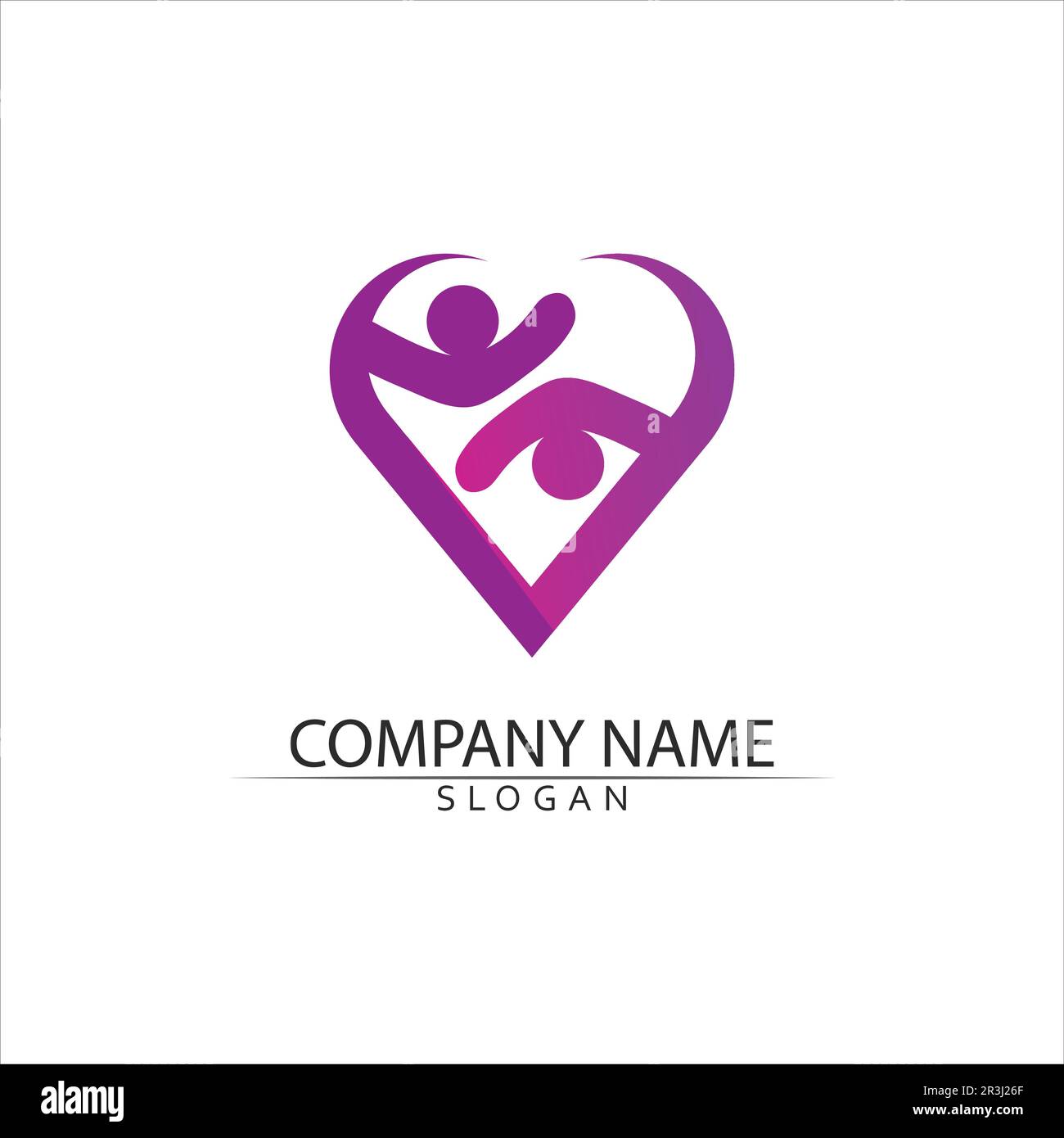 Vector Firma una comunità di adozione madre e la gente cura e coppia Illustrazione Vettoriale