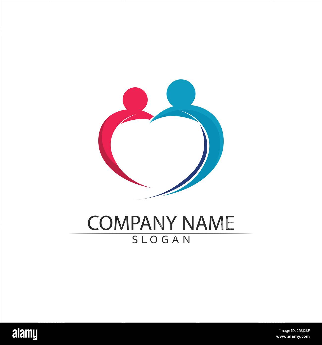 Vector Firma una comunità di adozione madre e la gente cura e coppia Illustrazione Vettoriale