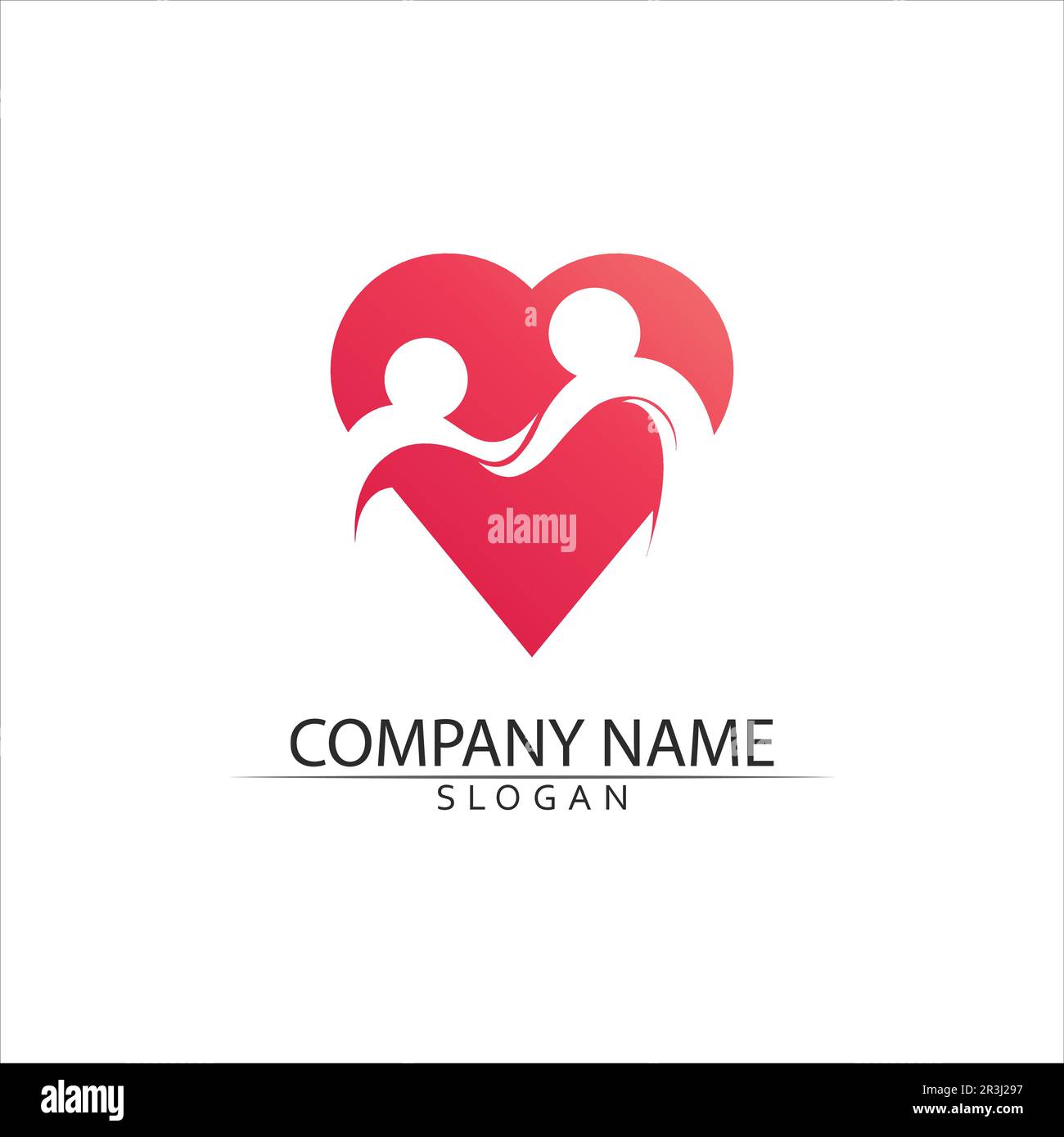 Vector Firma una comunità di adozione madre e la gente cura e coppia Illustrazione Vettoriale