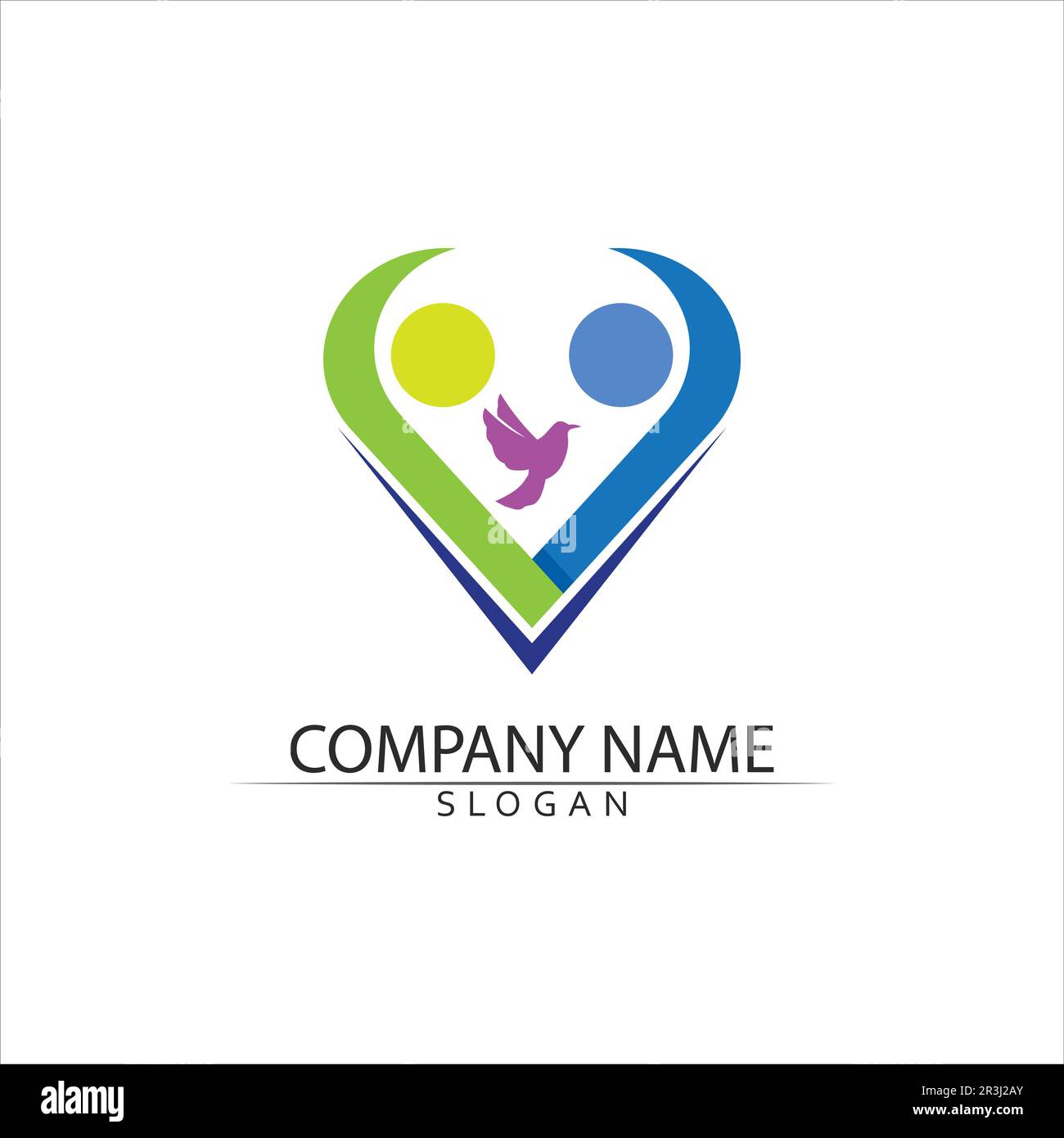 Vector Firma una comunità di adozione madre e la gente cura e coppia Illustrazione Vettoriale