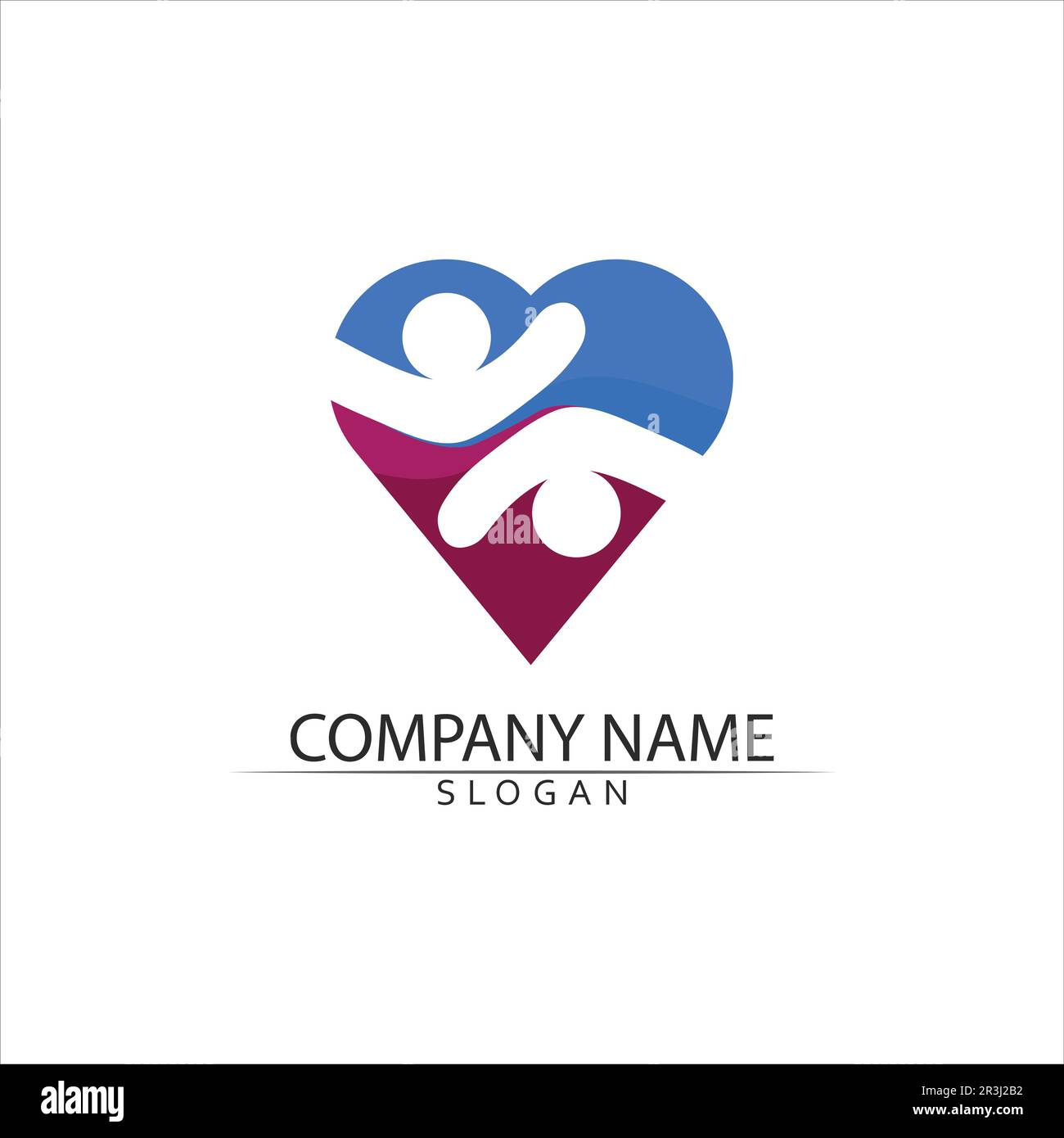 Vector Firma una comunità di adozione madre e la gente cura e coppia Illustrazione Vettoriale