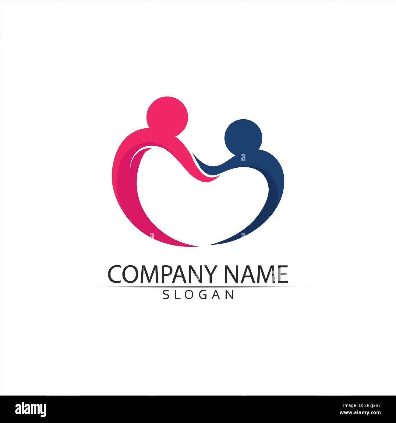 Vector Firma una comunità di adozione madre e la gente cura e coppia Illustrazione Vettoriale