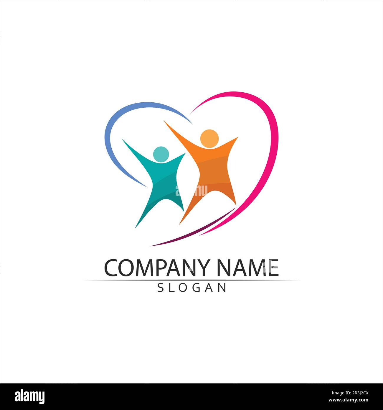 Vector Firma una comunità di adozione madre e la gente cura e coppia Illustrazione Vettoriale