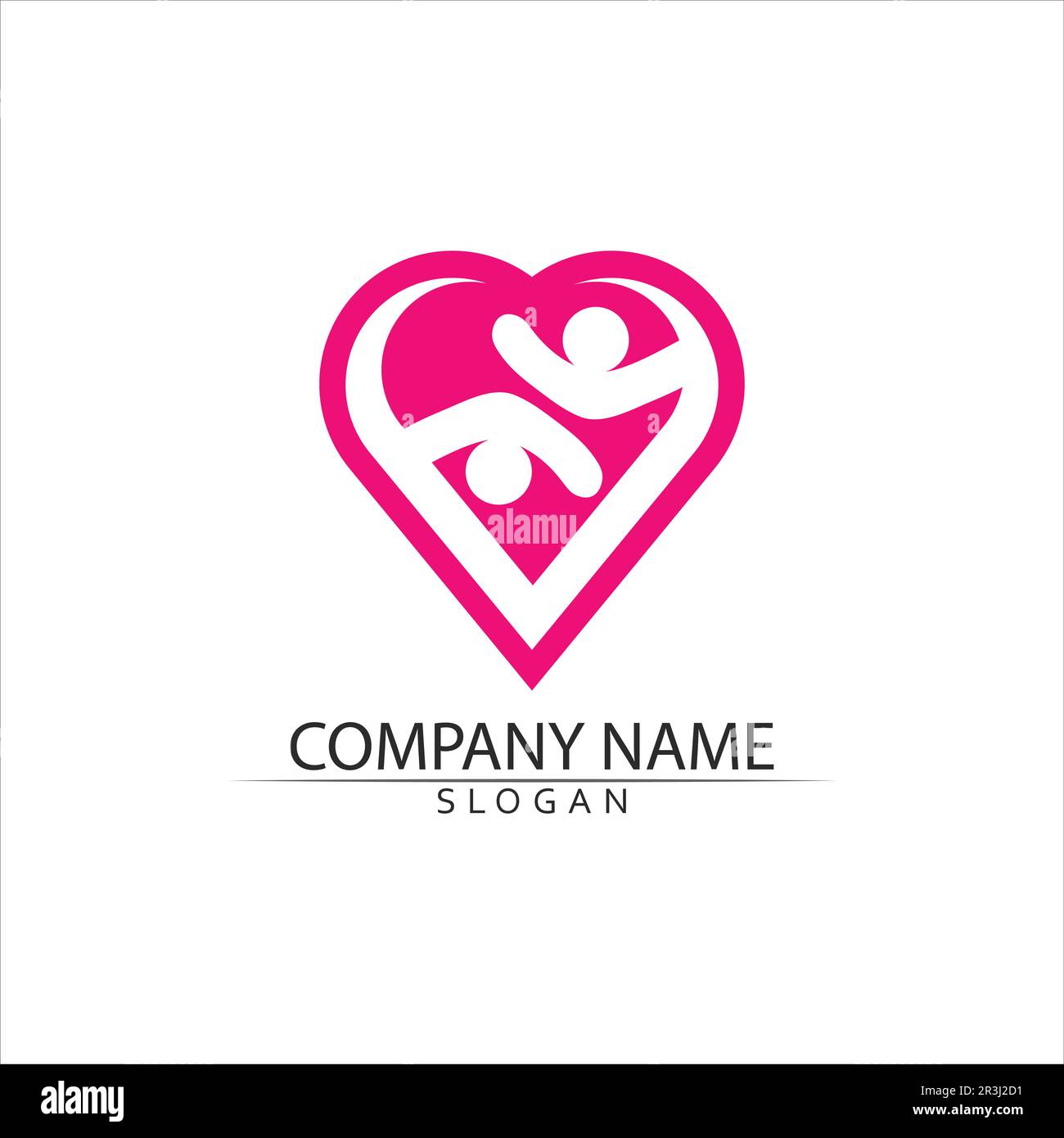 Vector Firma una comunità di adozione madre e la gente cura e coppia Illustrazione Vettoriale