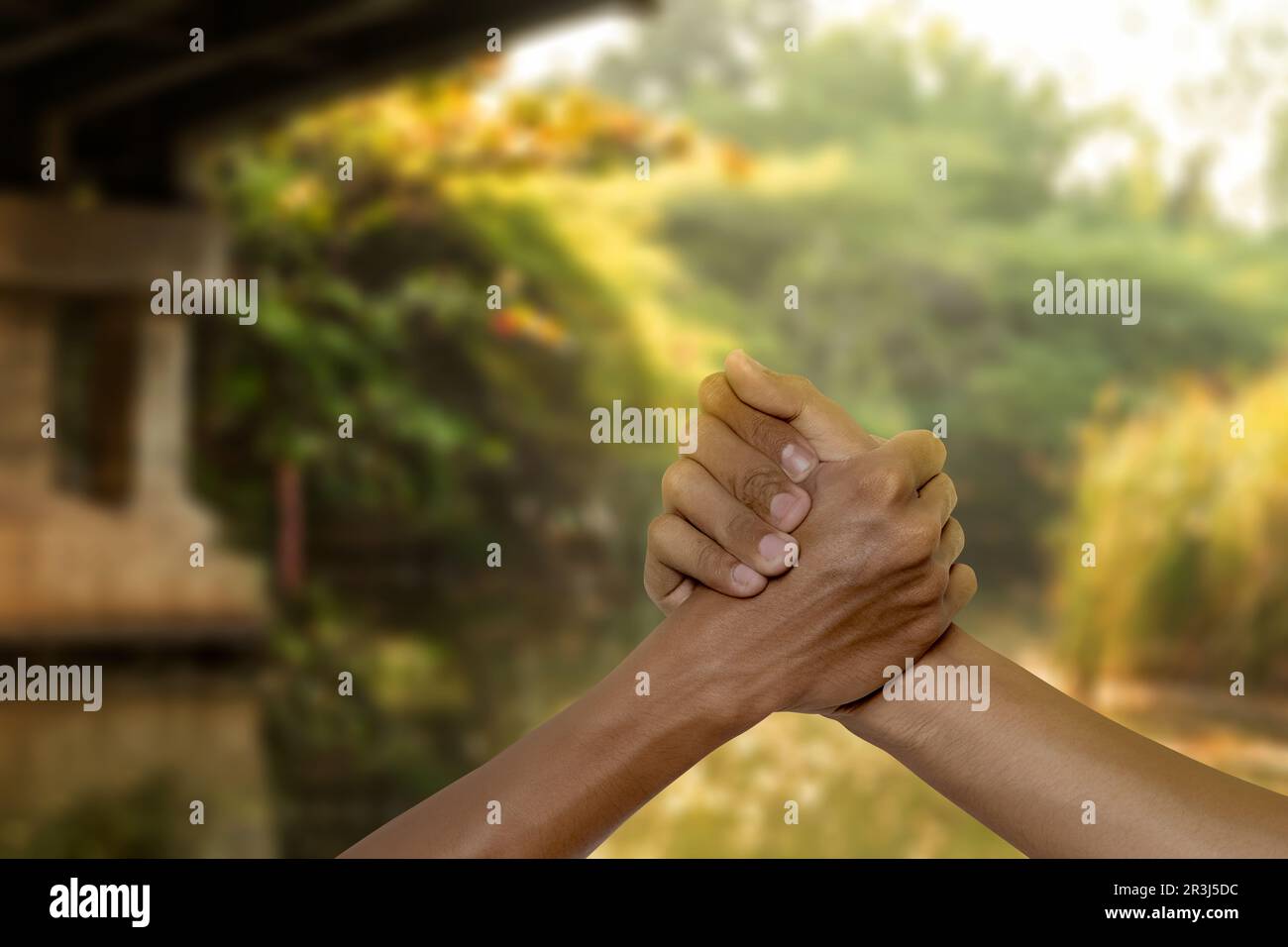 Il gesto della mano di amicizia. Concetto di giornata internazionale dell'amicizia Foto Stock