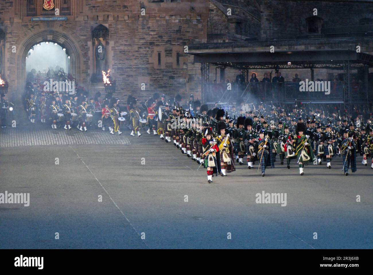 Royal Edinburgh Military Tattoo, Castello, Esplanade, Scozia, Gran Bretagna Foto Stock