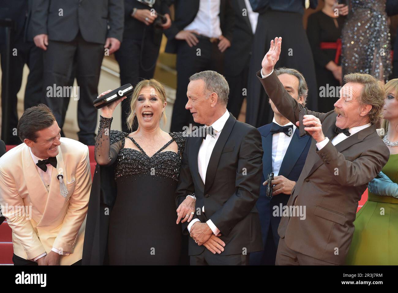 Rupert Friend, Rita Wilson, Tom Hanks e Bryan Cranston partecipano alla prima edizione di „asteroide City“ al 76th° festival annuale di Cannes il 23 maggio 20 Foto Stock