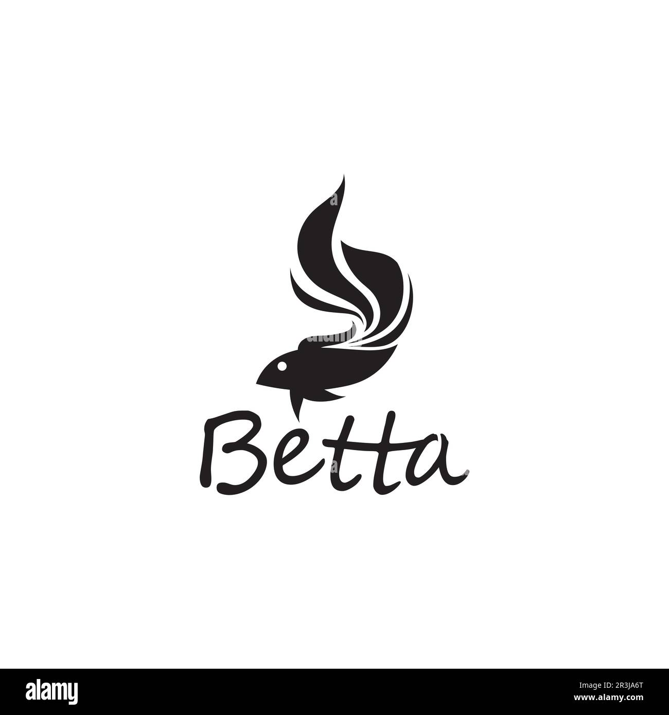 Pesce animale acquatico logo beta pesce disegno vettore e illustrazione Illustrazione Vettoriale