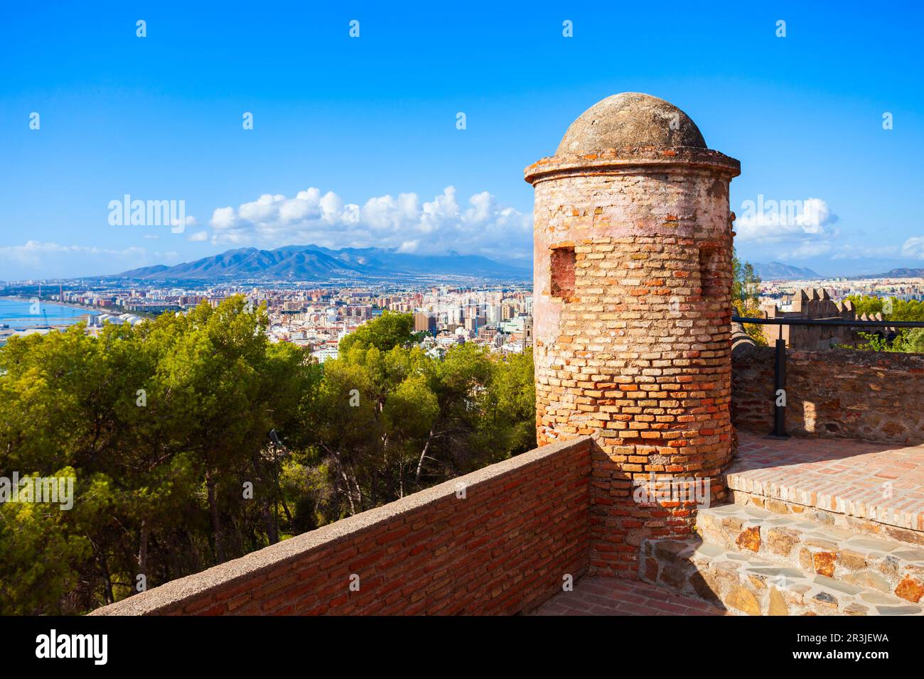 Mura della Fortezza di Malaga. Malaga è una città della comunità andalusa in Spagna. Foto Stock