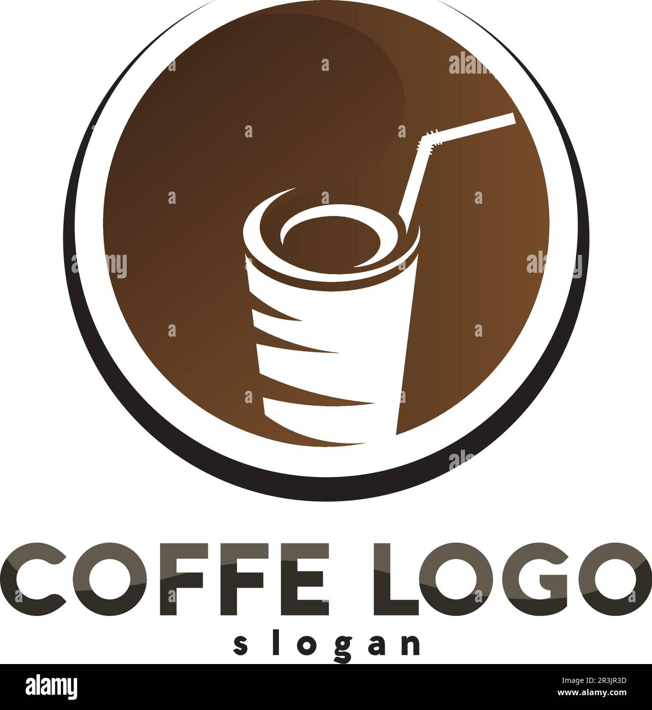 Caffè tazza Logo modello icona vettoriale design e caffè nero Illustrazione Vettoriale