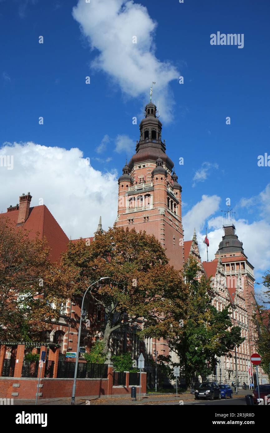 Architettura storica a Szczecin Foto Stock