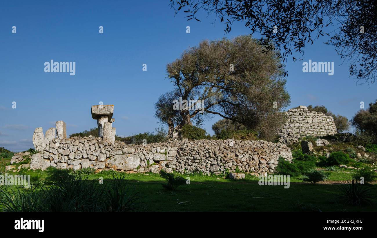 Sito preistorico di Talatí de Dalt, Maó, Minorca, Isole Baleari, Spagna. Foto Stock