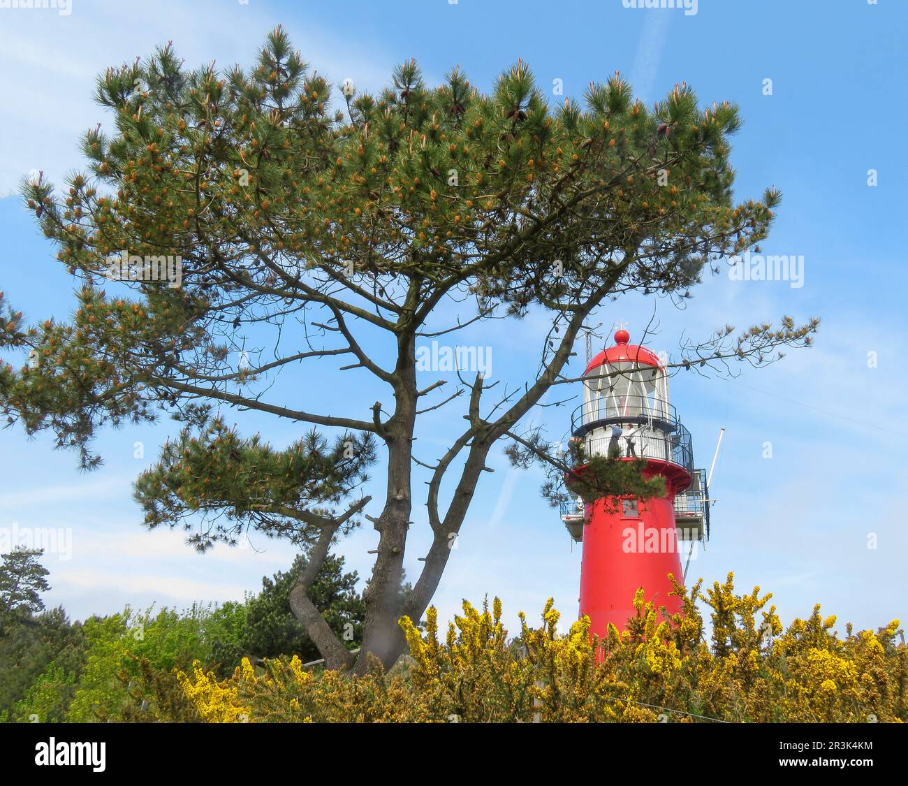 Paesi Bassi, Vuurduin è un faro sull'isola olandese di Vlieland. Il faro è stato posto su Vlieland nel 1909, sulla cima di uno dei Vuurboetsduin, Foto Stock