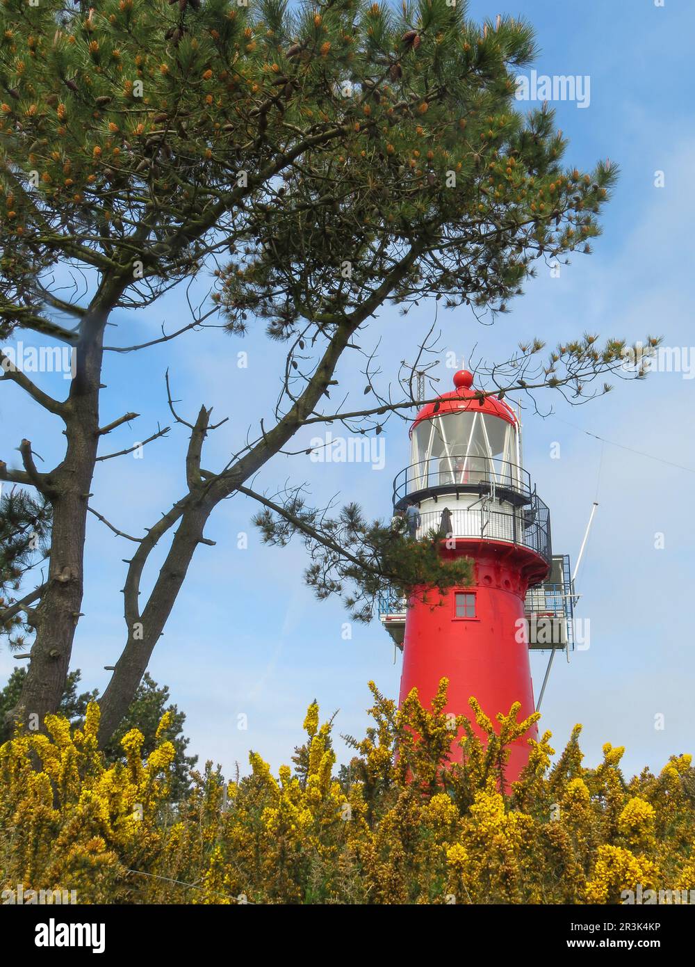 Paesi Bassi, Vuurduin è un faro sull'isola olandese di Vlieland. Il faro è stato posto su Vlieland nel 1909, sulla cima di uno dei Vuurboetsduin, Foto Stock