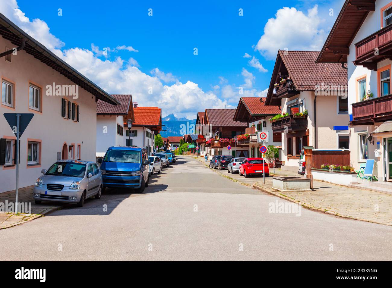 Garmisch-partenkirchen o Garmisch Partenkirchen è una città sciistica alpina della Baviera, nel sud della Germania Foto Stock