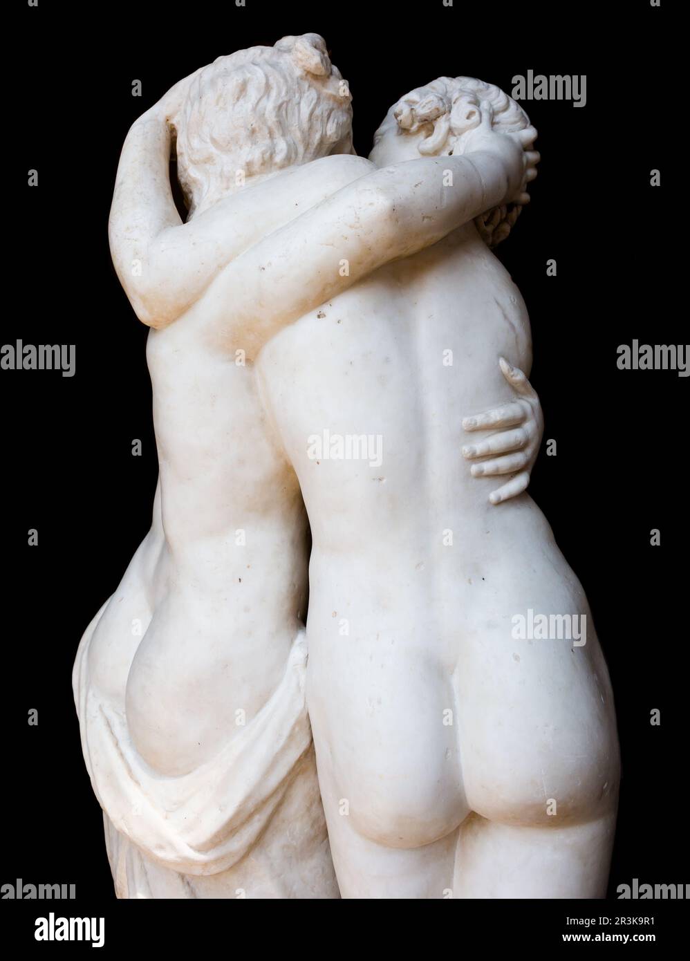 Emozioni di Unione. Statua di due persone che abbraccia con passione Foto Stock