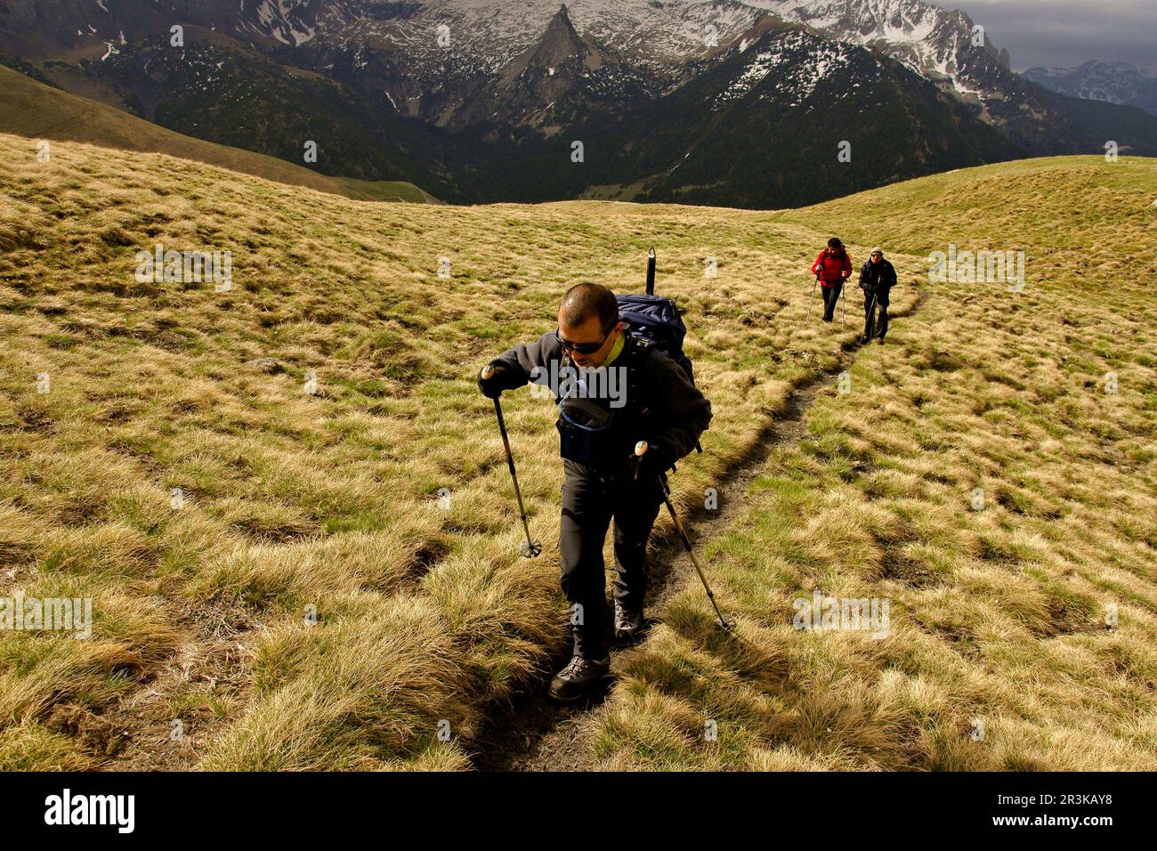 Sendero de La Pleta de las Vacas.Valle de Gistain.Pirineo Aragones. Huesca. España. Foto Stock