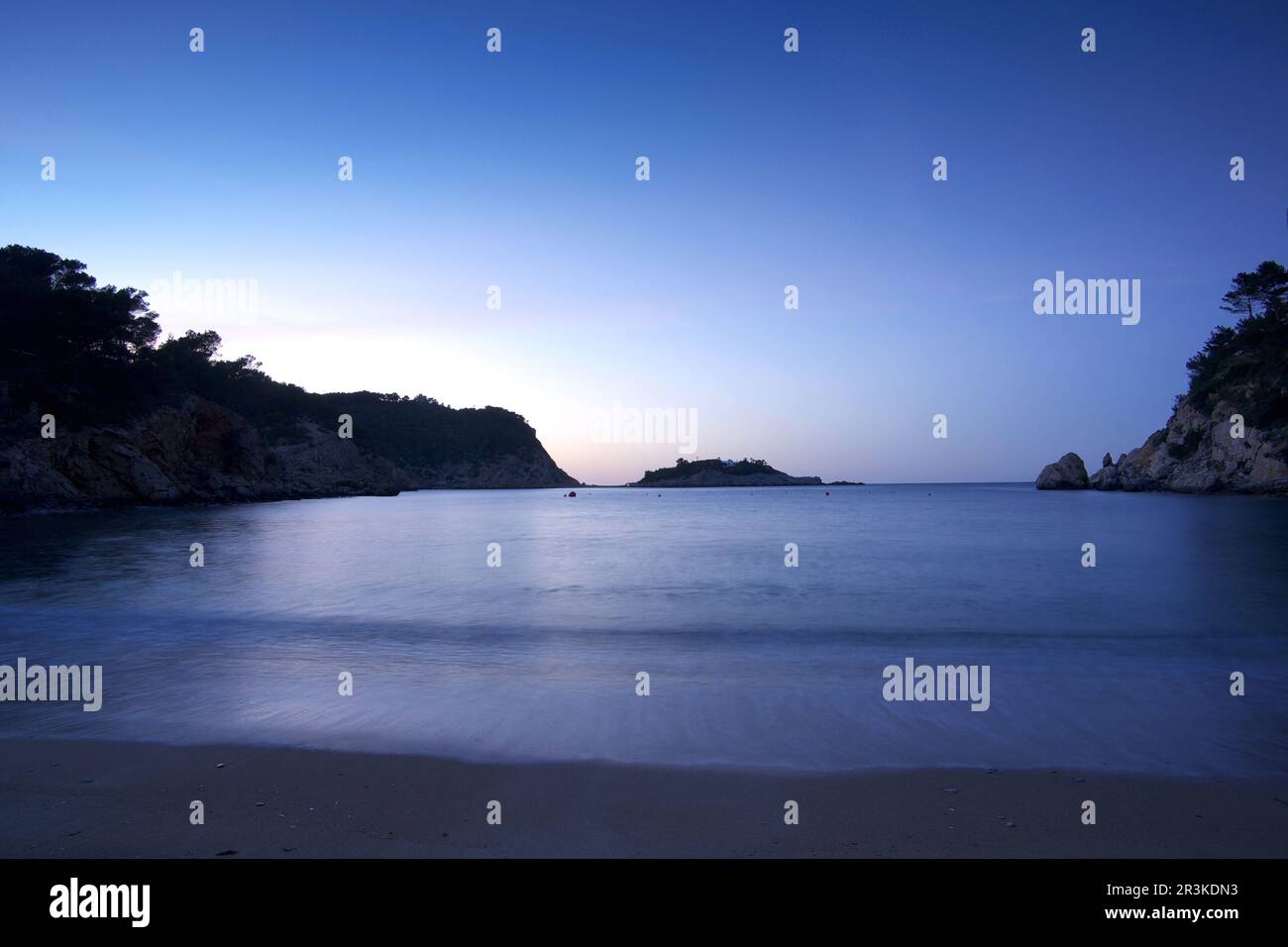 Port de Sant Miquel.Ibiza.Isole Pitiusas.Baleares.España. Foto Stock