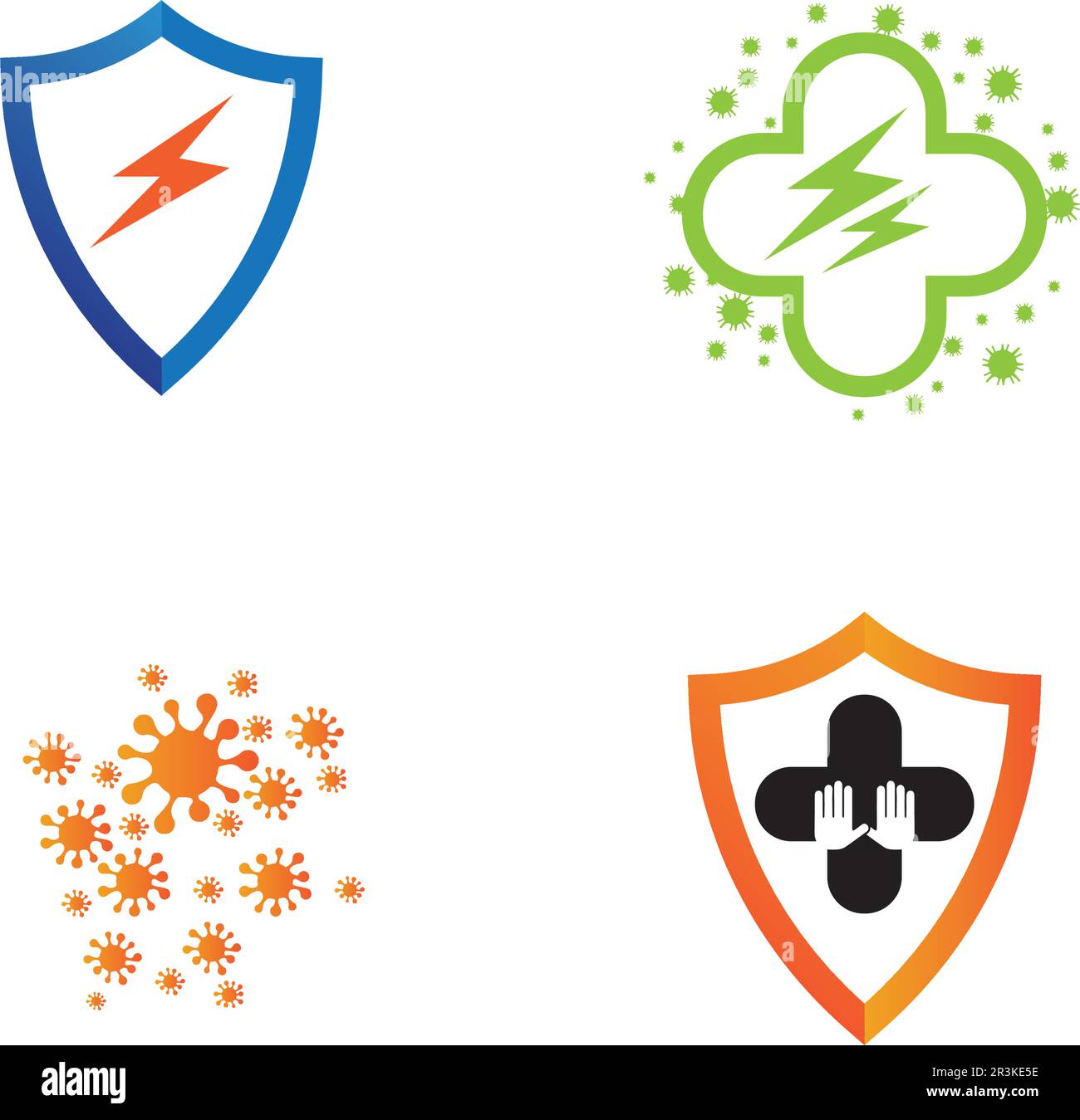 virus corona virus vettore e maschera design logo vettore virale e simbolo icona design Illustrazione Vettoriale