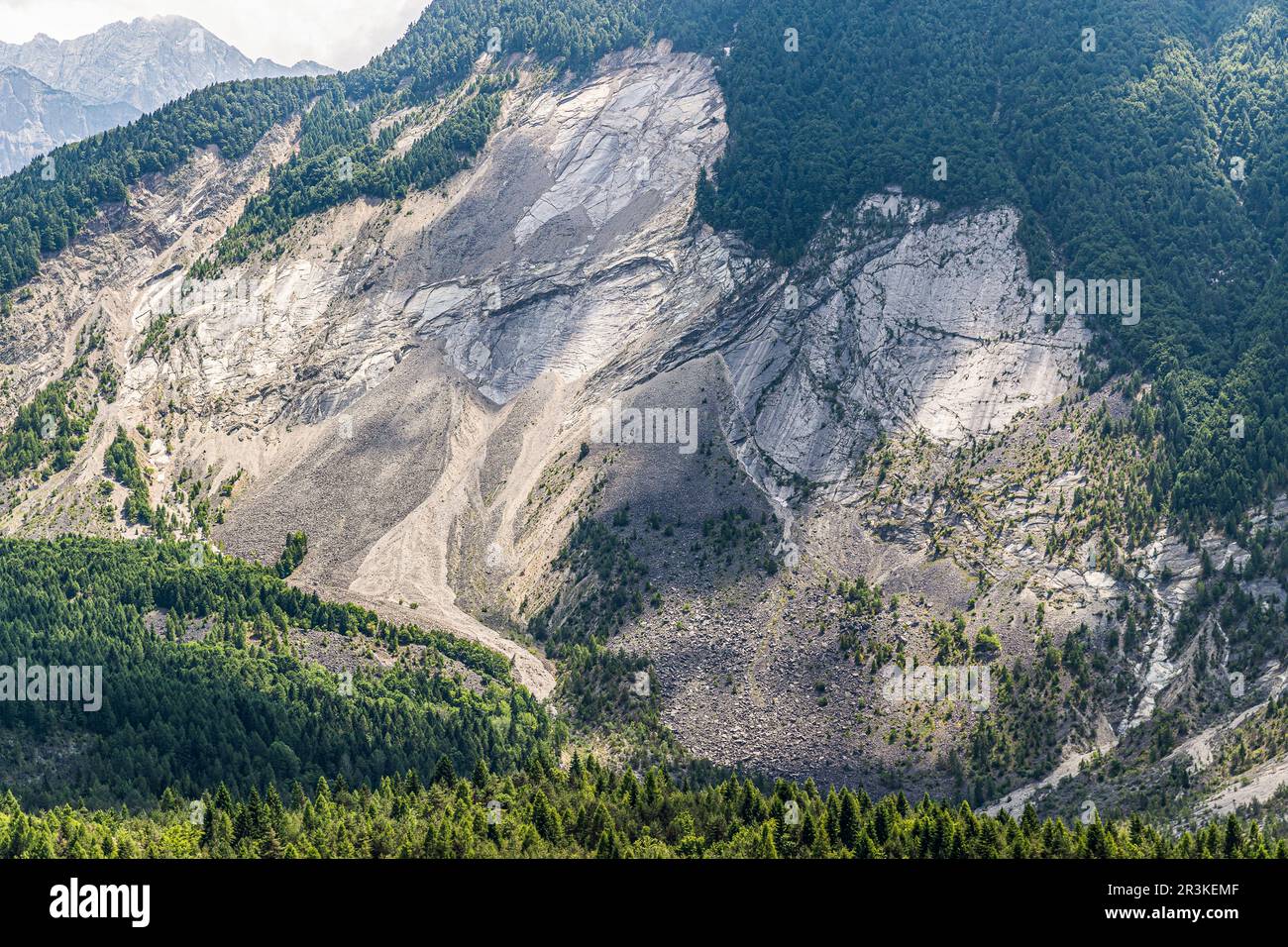 Italia Friuli Monte TOC - Val Cellina - la frana che ha causato la tragedia del Vajont Foto Stock