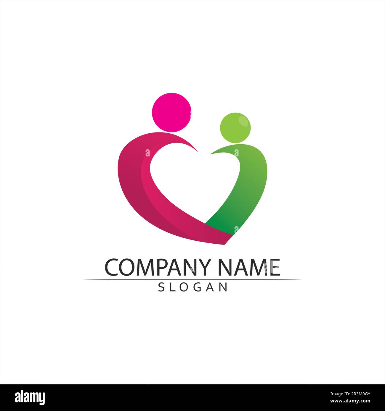 Comunità di persone care logo e modello di simboli Illustrazione Vettoriale