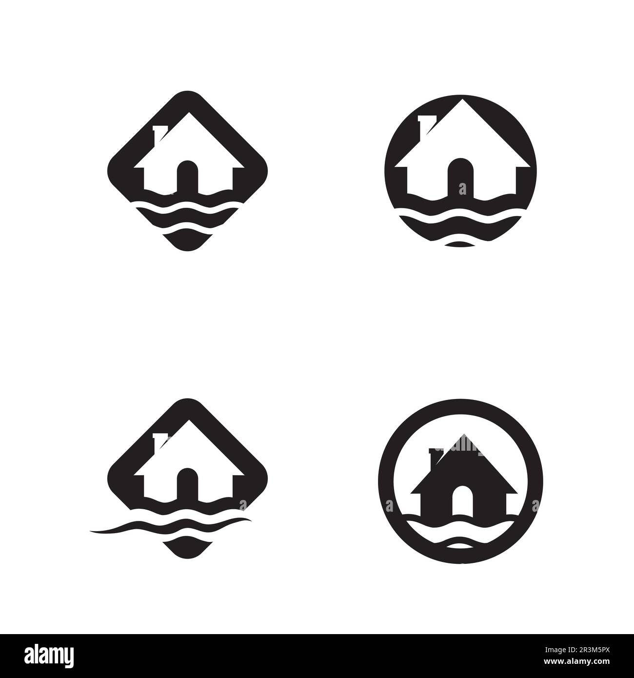 Acqua icona onda illustrazione vettoriale logo design Illustrazione Vettoriale