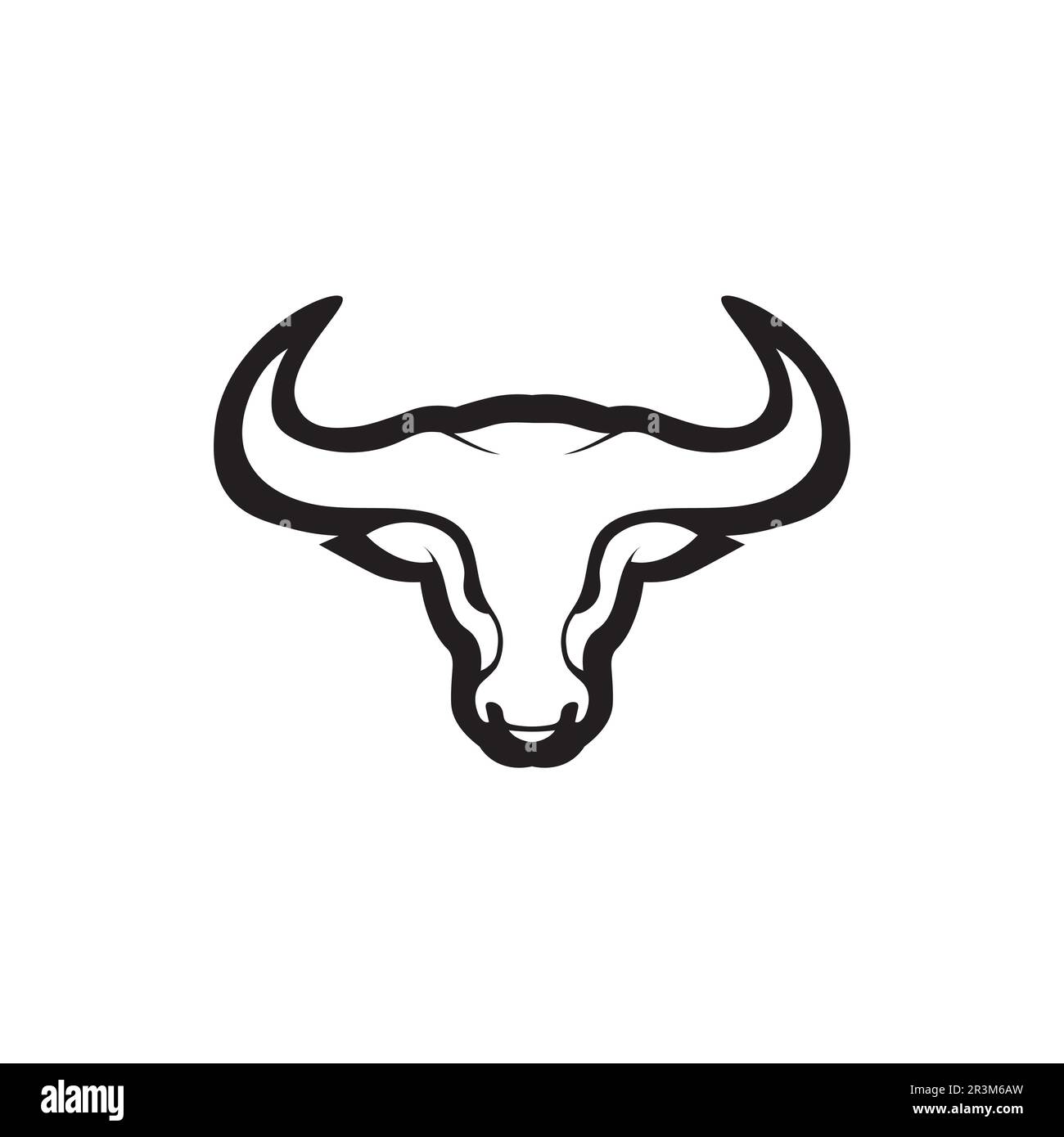 App per icone modello di simboli e logo Bull horn e bufalo Illustrazione Vettoriale