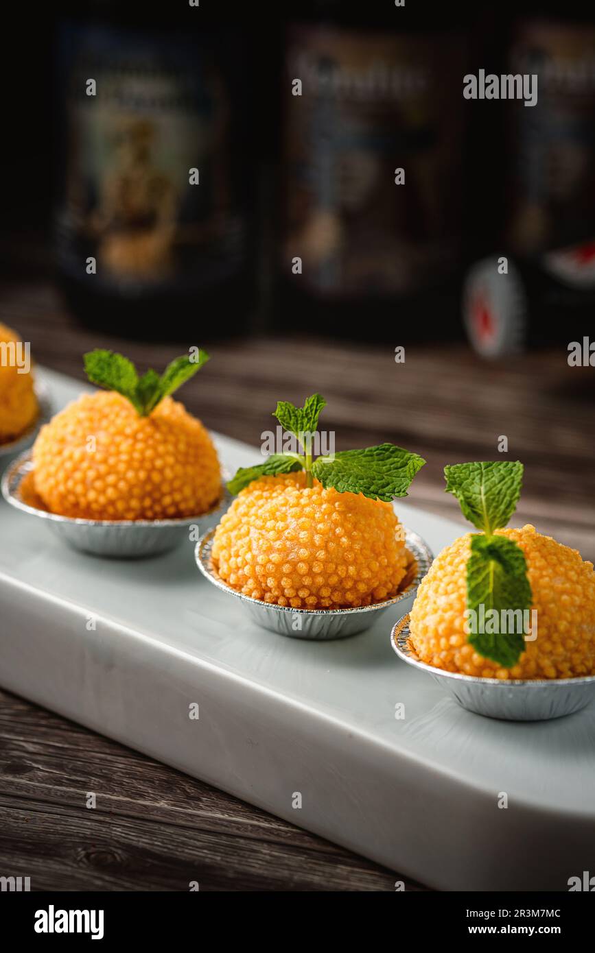 Cibo cinese, palla di sesamo Jian Dui Foto Stock