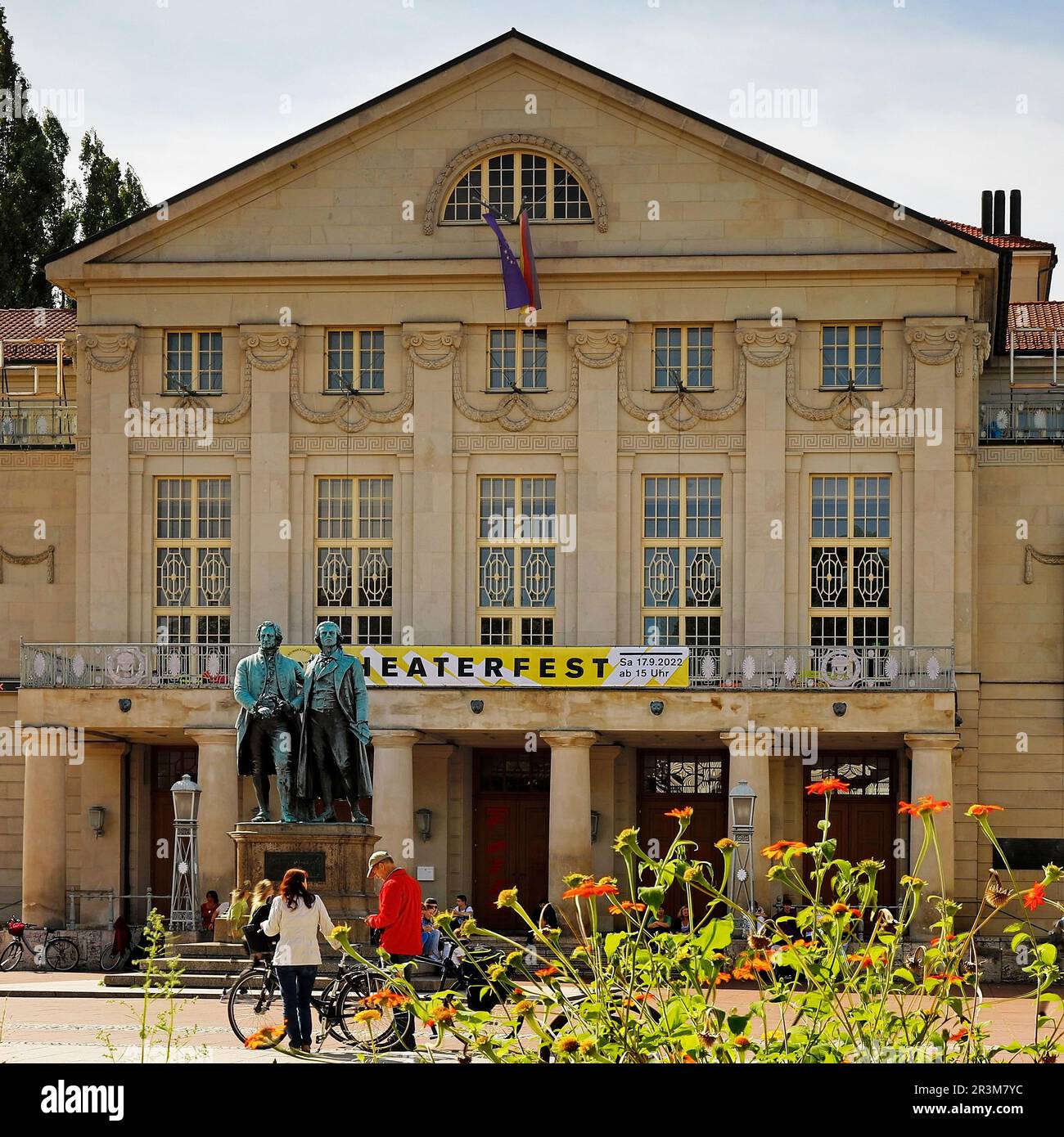 Teatro nazionale tedesco e Staatskapelle Weimar, Great House, Weimar, Turingia, Germania, Europa Foto Stock