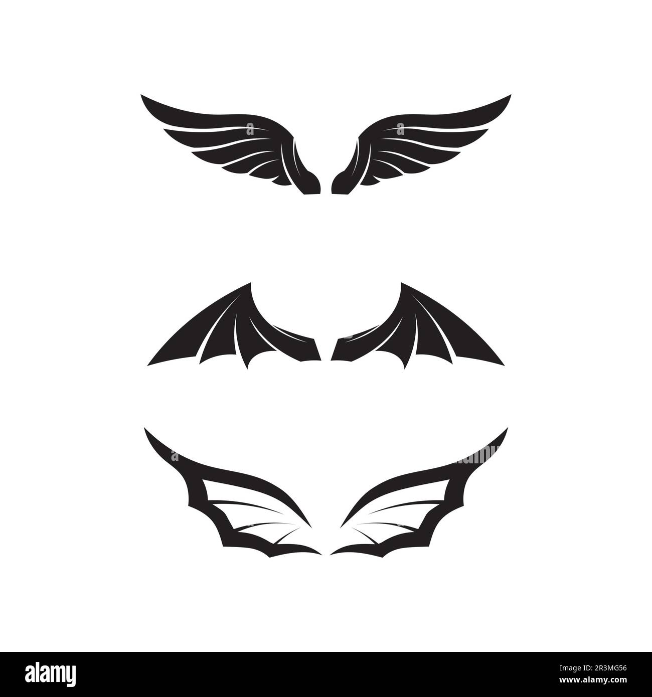 Logo con ala nera per un designer professionista Illustrazione Vettoriale