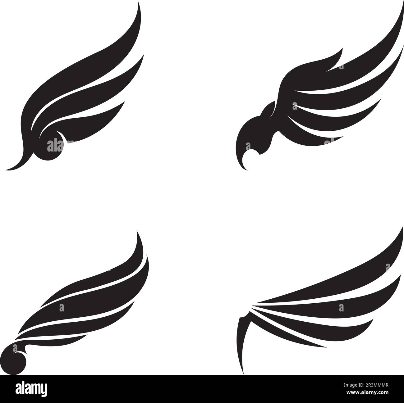 Logo con ala nera per un designer professionista Illustrazione Vettoriale
