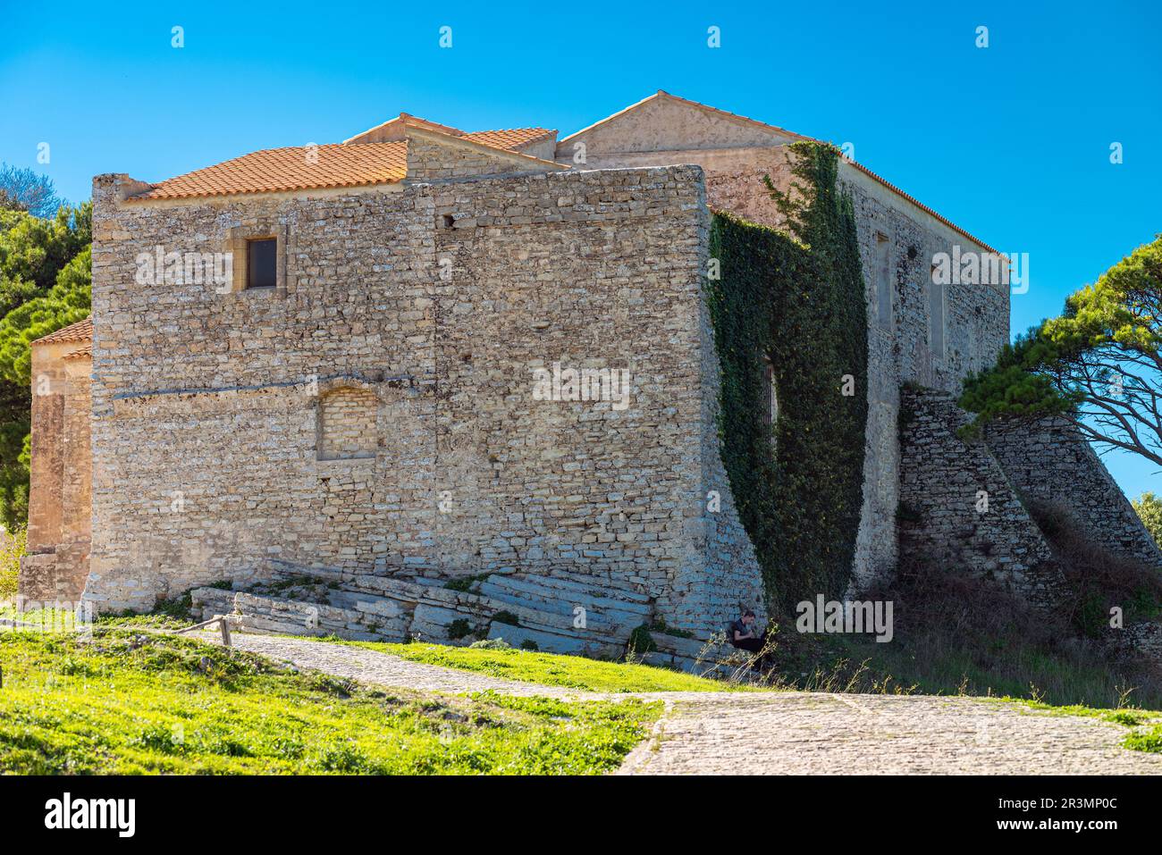 La chiesa di Sant'Antonio Abate del 13th° secolo a Erice, in Sicilia Foto Stock