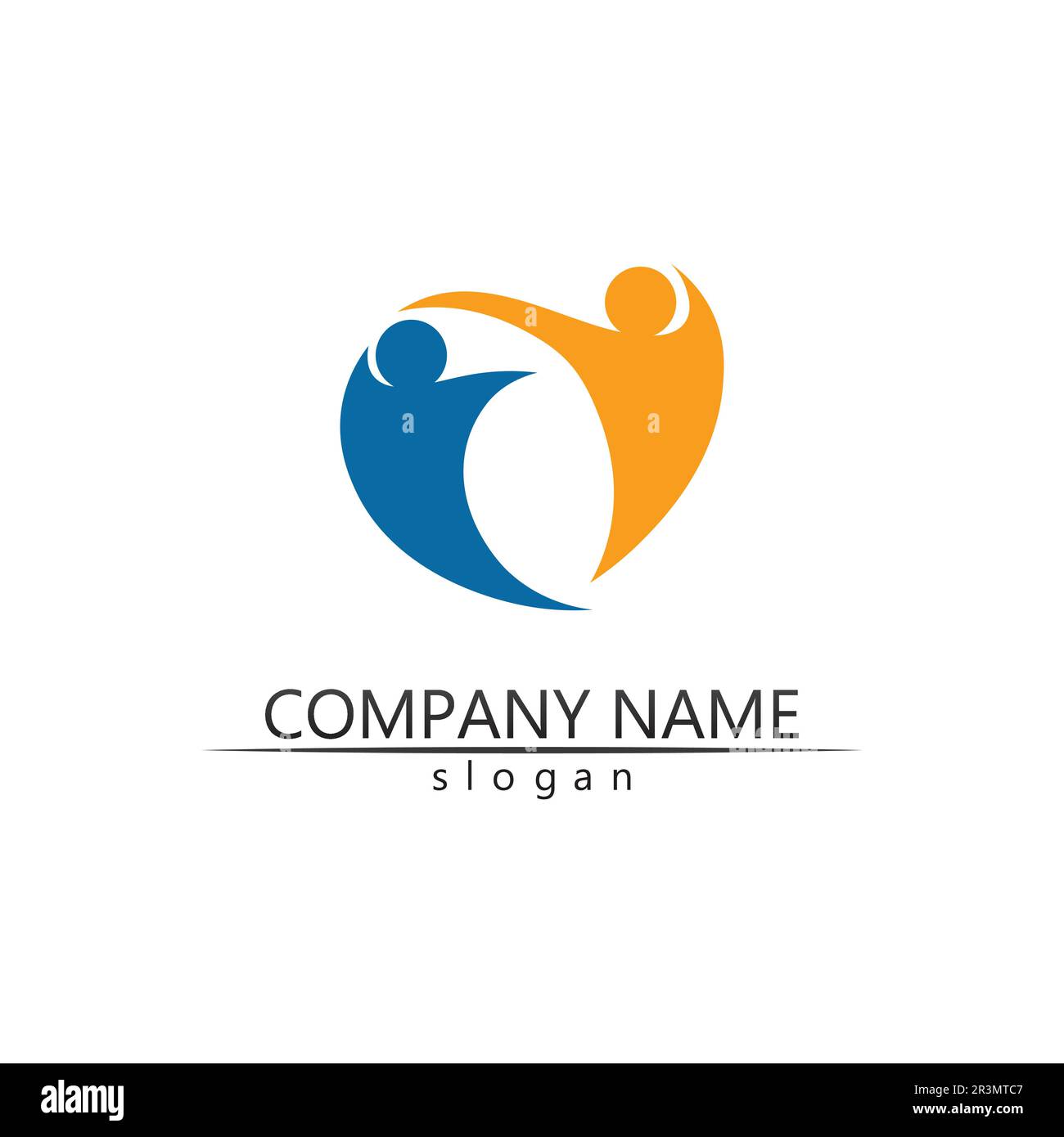 Comunità di persone care logo e modello di simboli Illustrazione Vettoriale