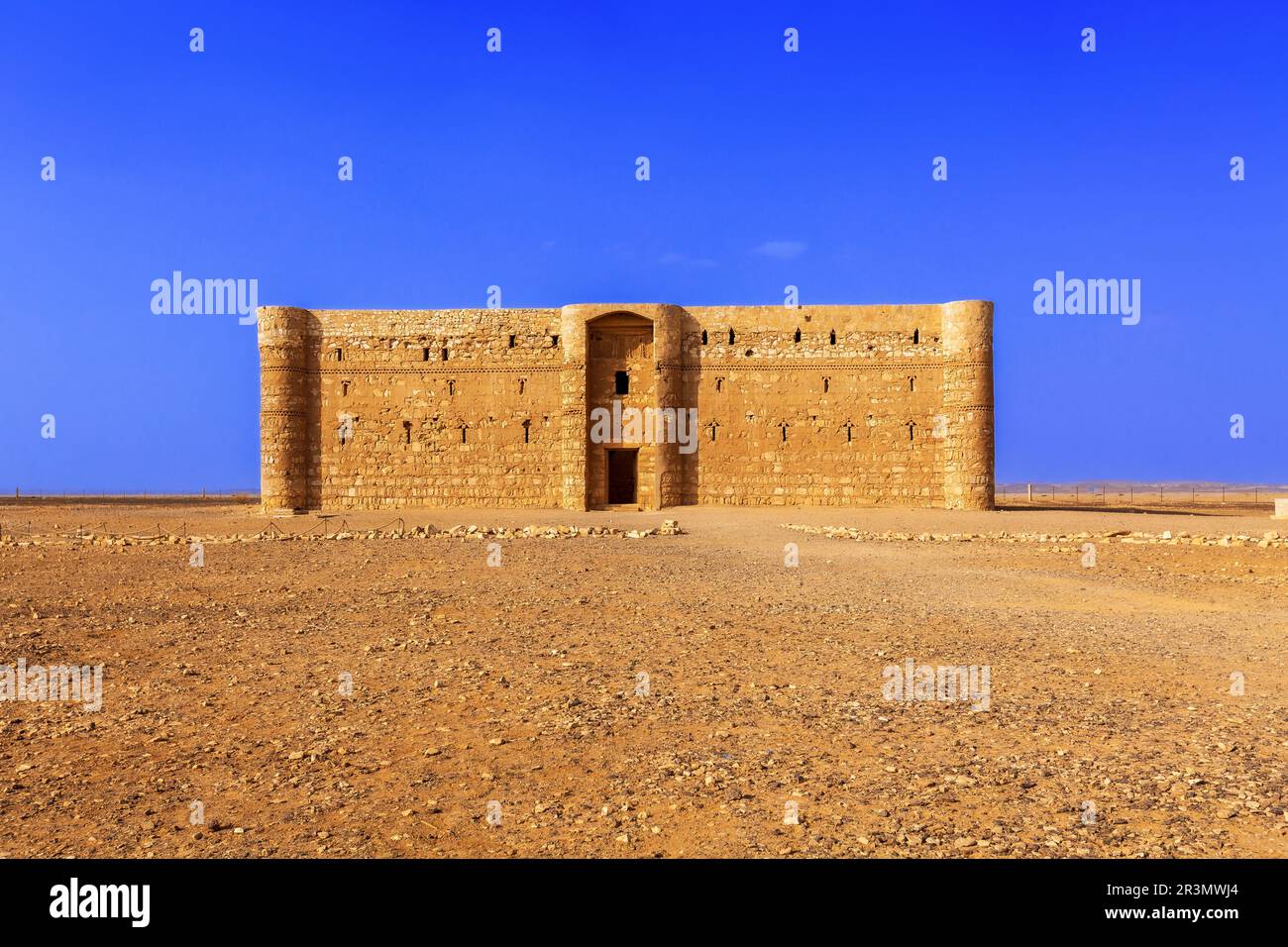 Castello del deserto Qasr Kharana, al Kharaneh, Giordania Foto Stock