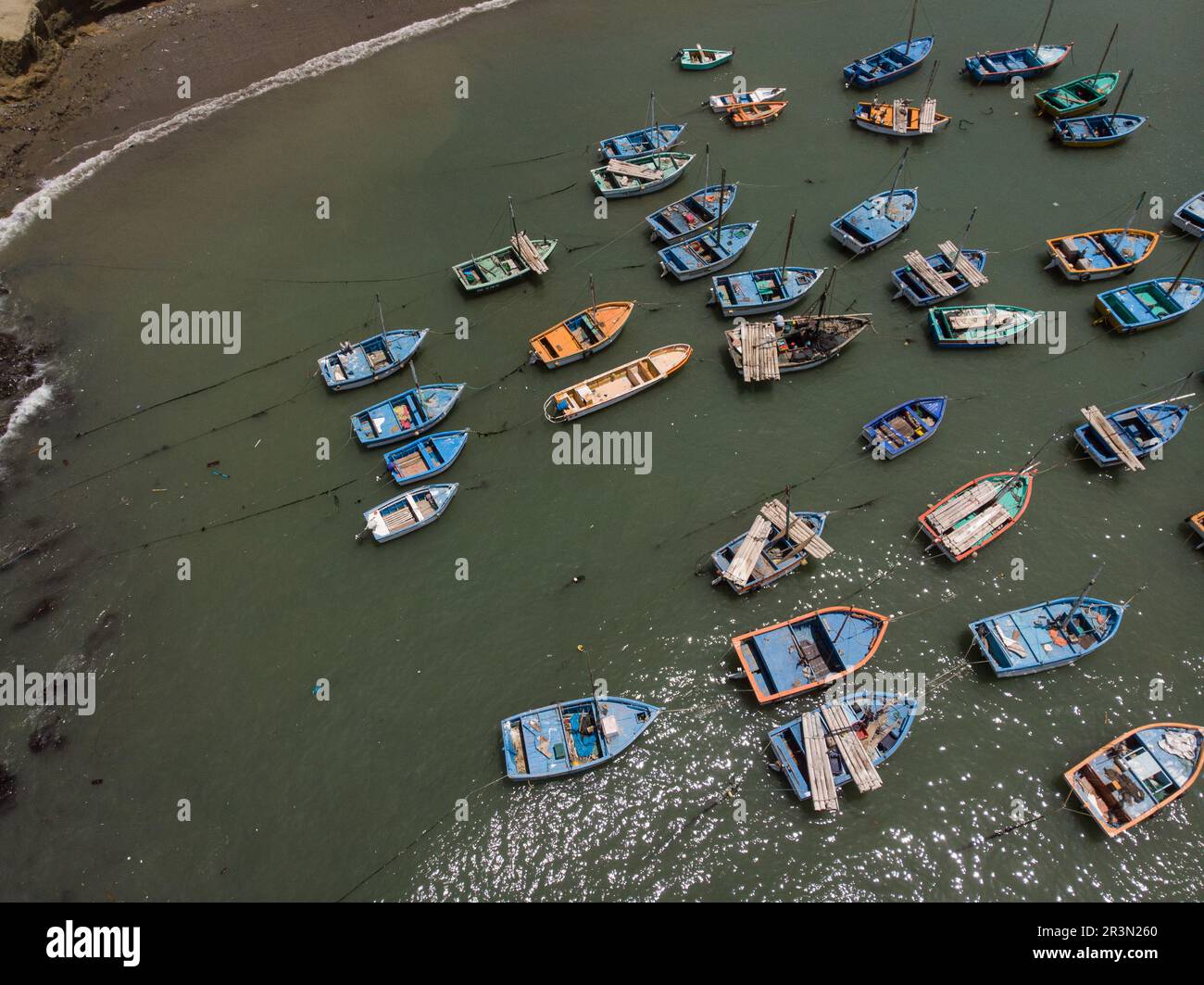 Nicolas Remene / le Pictorium - fenomeno El Nino sulla costa settentrionale del Perù - 07/11/2018 - Perù / Piura / Islilla - Isla Foca - la pesca Foto Stock