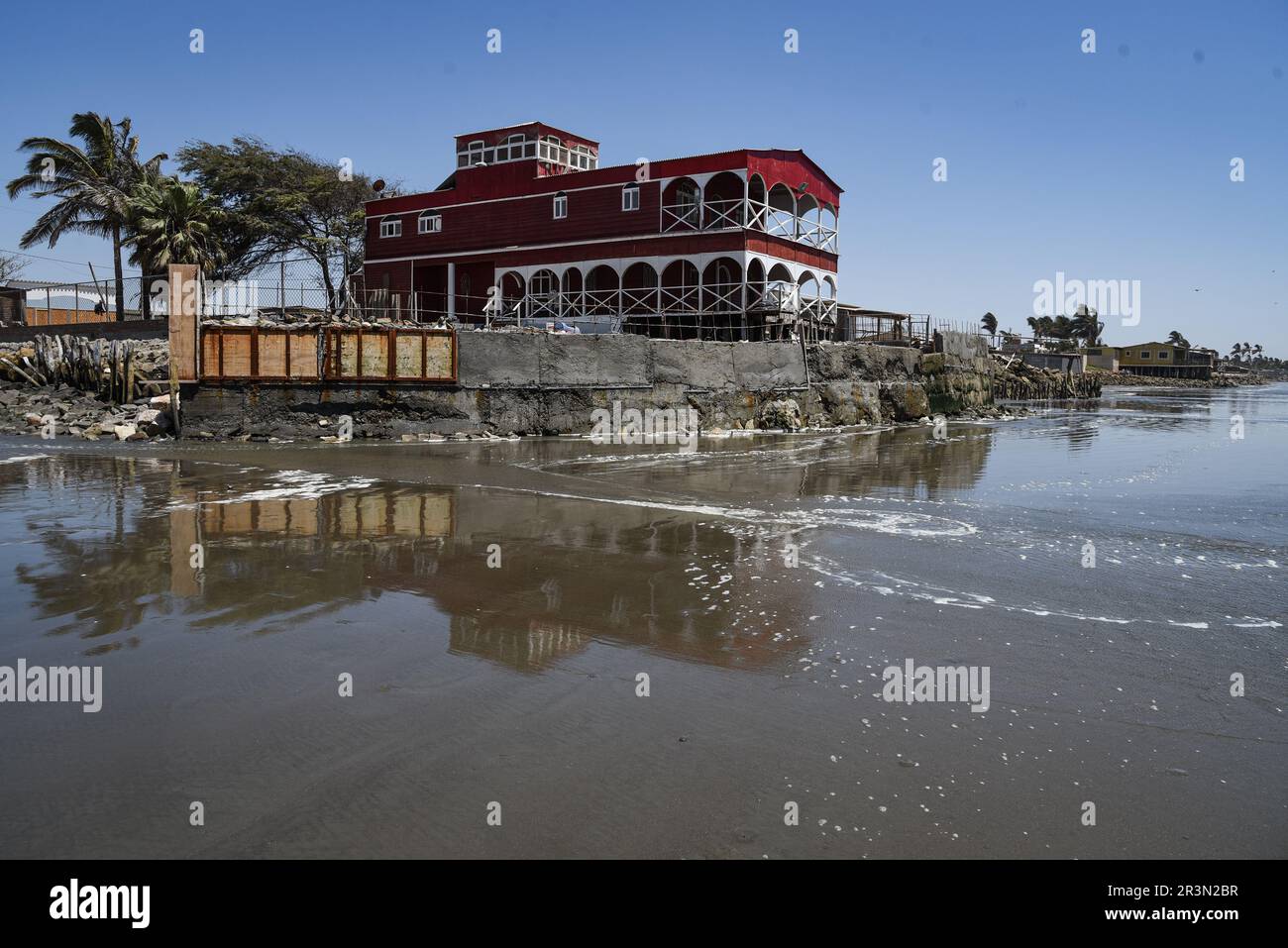 Nicolas Remene / le Pictorium - fenomeno El Nino sulla costa settentrionale del Perù - 28/10/2018 - Perù / Piura / Colan - Paita - le case di la Foto Stock