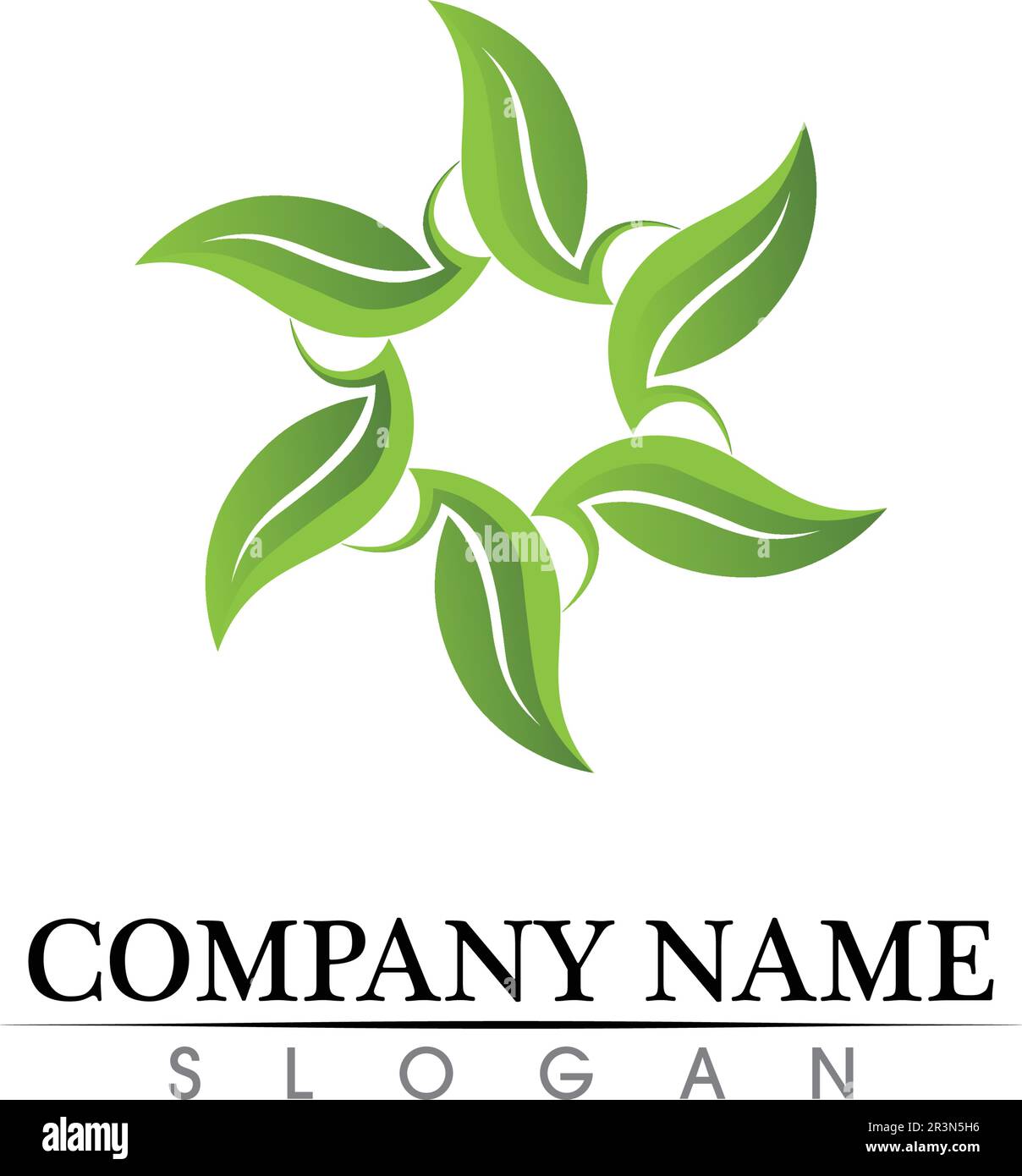 Foglie di albero vettore logo design, eco-friendly concetto. Illustrazione Vettoriale