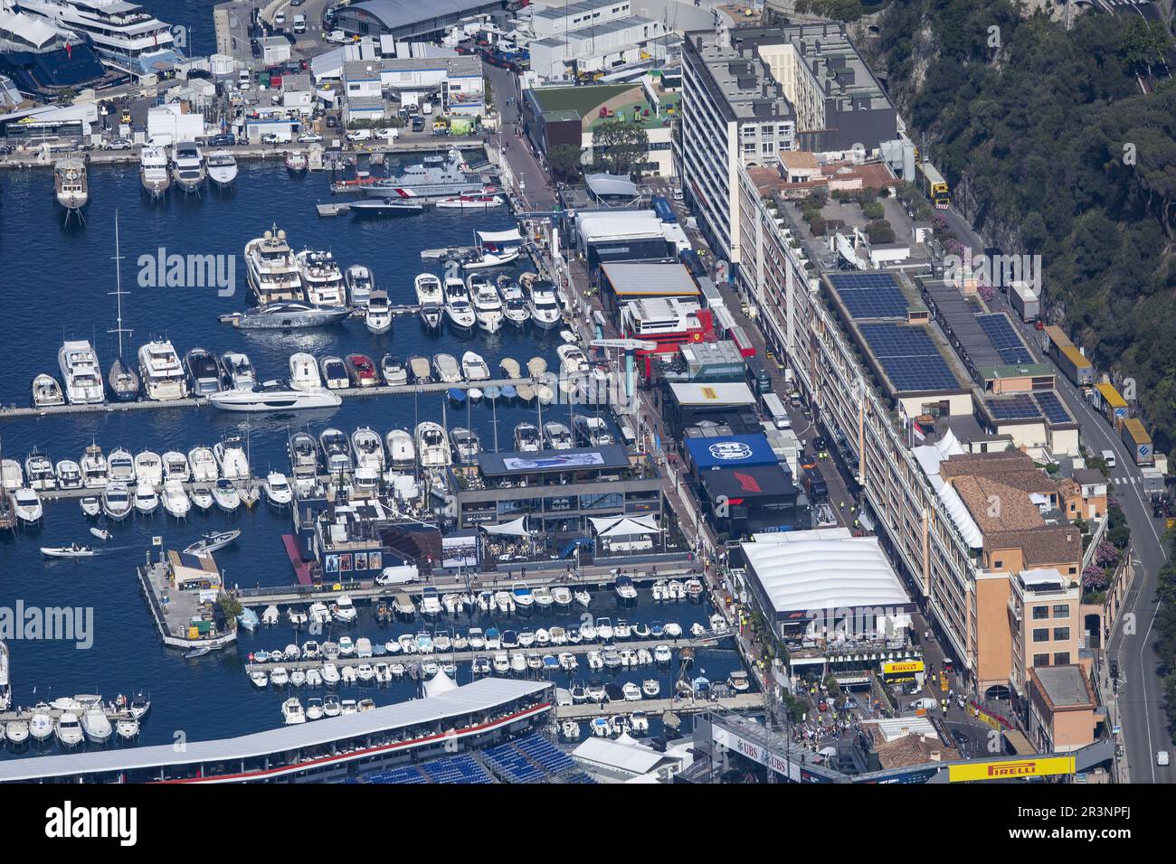 Monaco - 24/05/2023, Illustrazione Monaco, F1 Paddock durante il Gran Premio di Formula 1 di Monaco 2023, 6th° round del Campionato del mondo di Formula uno 2023 dal 26 al 28 maggio 2023 sul circuito di Monaco, a Monaco - Foto: Julien Delfosse/DPPI/LiveMedia Foto Stock