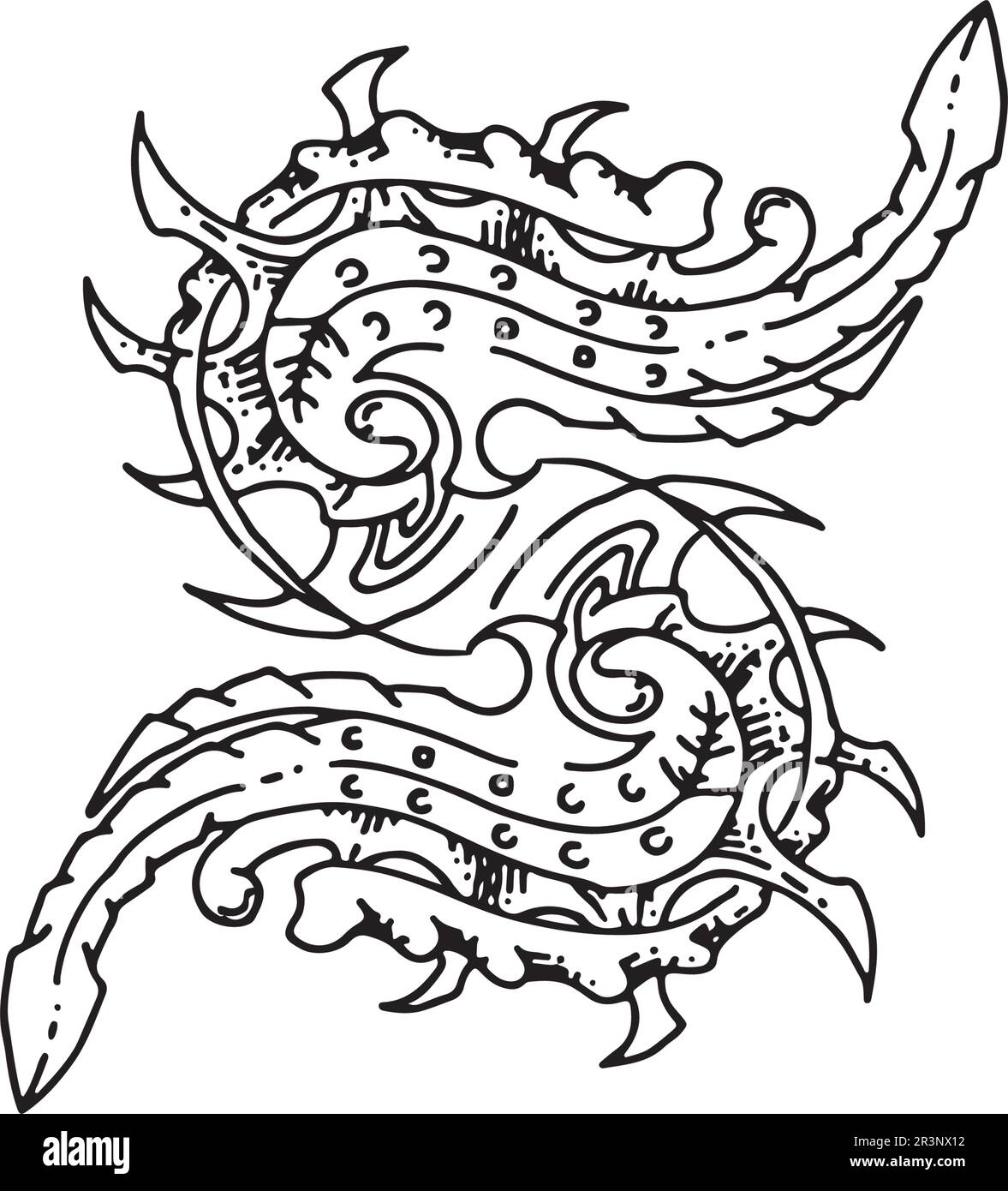Collezione tribal tatto Set Flame tatoo totem Vector Illustration design Illustrazione Vettoriale