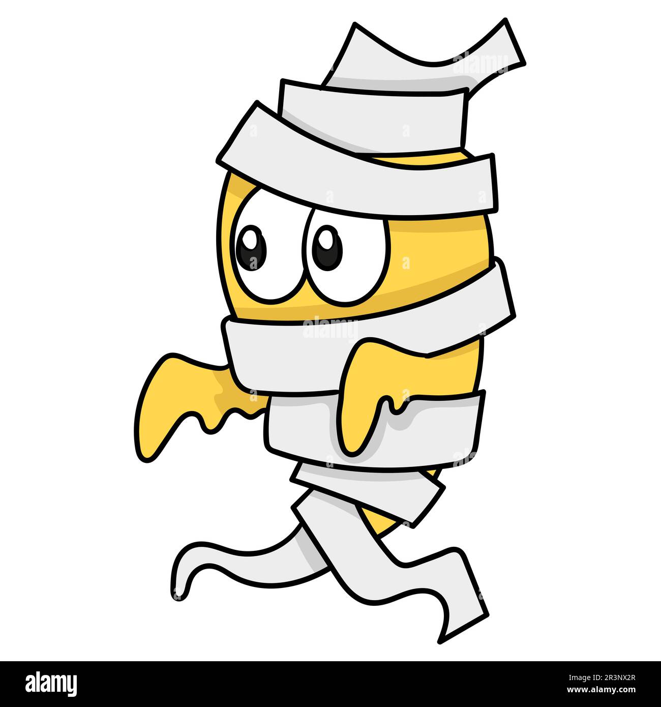 Mostro mummia indossare bendaggio. immagine dell'icona di doodle Foto Stock
