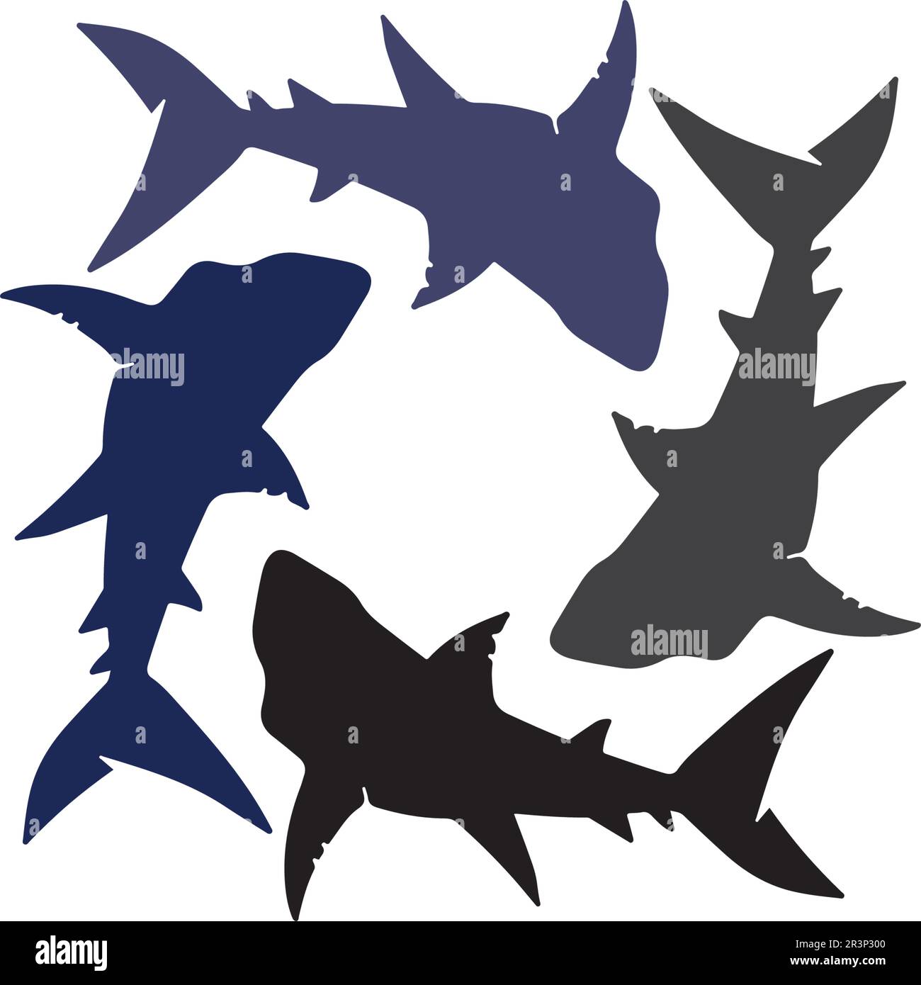 Shark Logo modello e disegno vettore pesce selvatico animale marino Illustrazione Vettoriale
